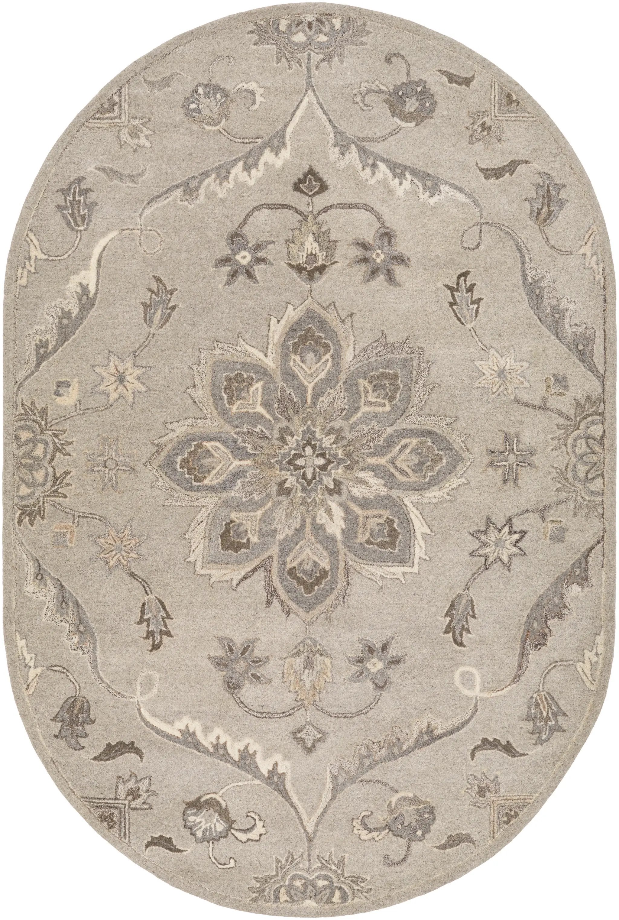 Caesar CAE-1201 Taupe Area Rug by LIVABLISS