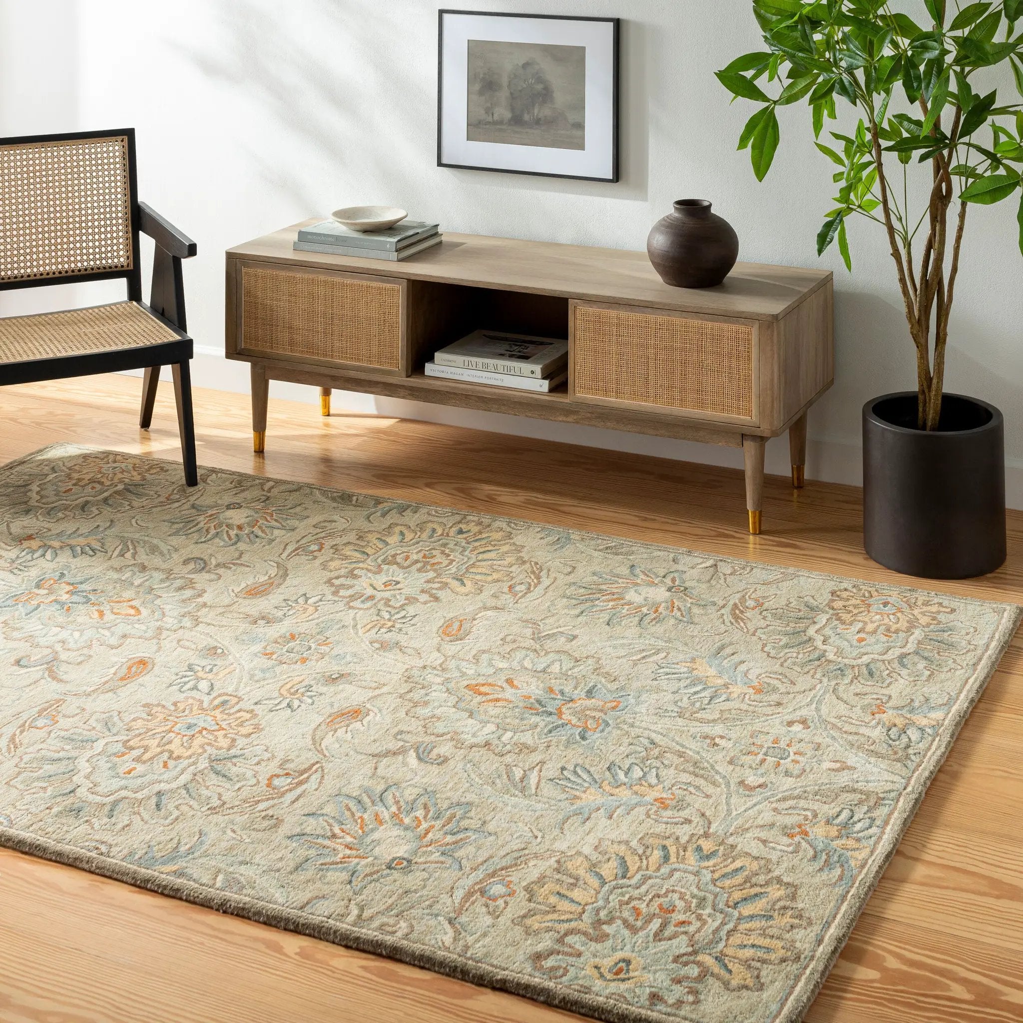 Caesar CAE-1227 Medium-Gray Area Rug by LIVABLISS