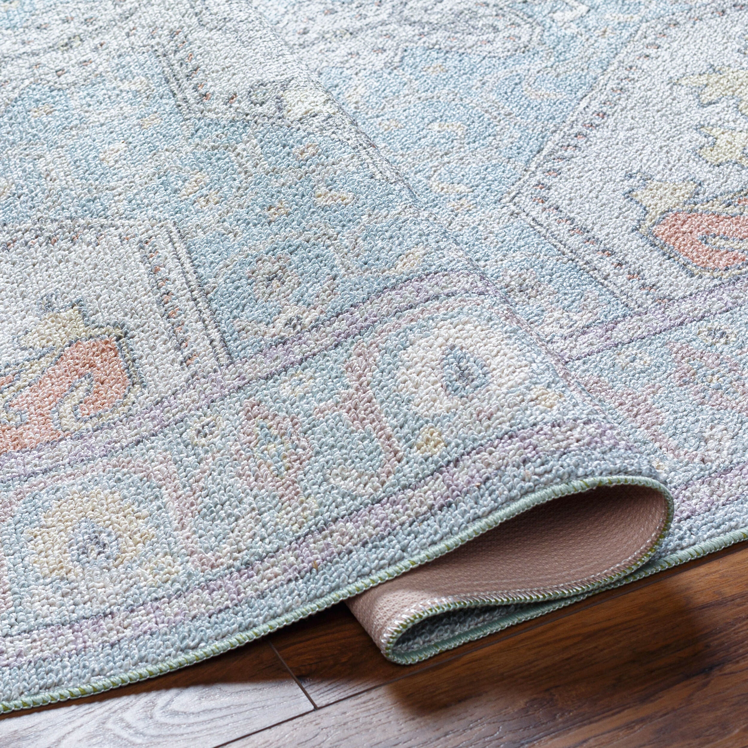 Surya Calhoun CAH-2300 Denim Machine Washable Area Rug by LIVABLISS