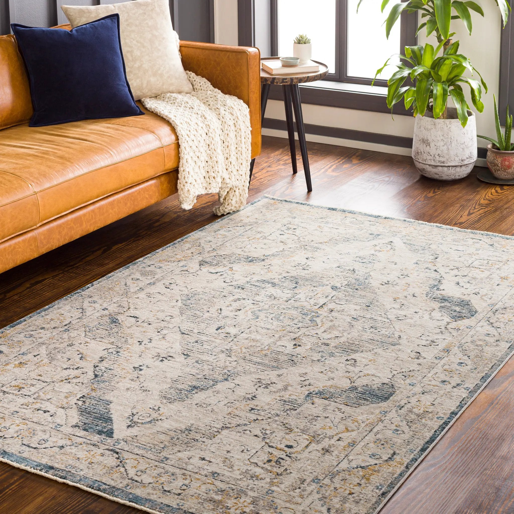 Cardiff CDF-2303 Medium-Gray Area Rug by LIVABLISS