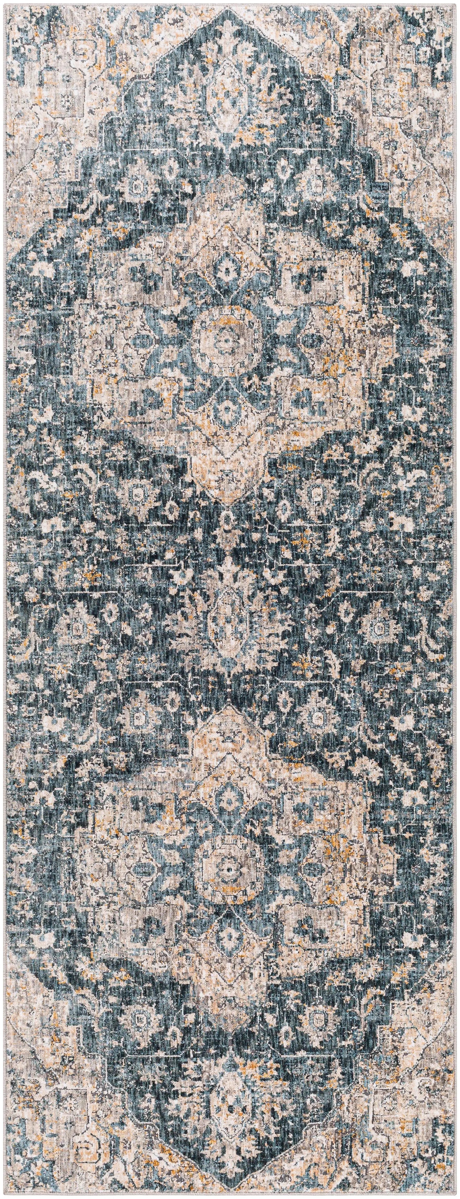 Cardiff CDF-2307 Deep-Teal Area Rug by LIVABLISS