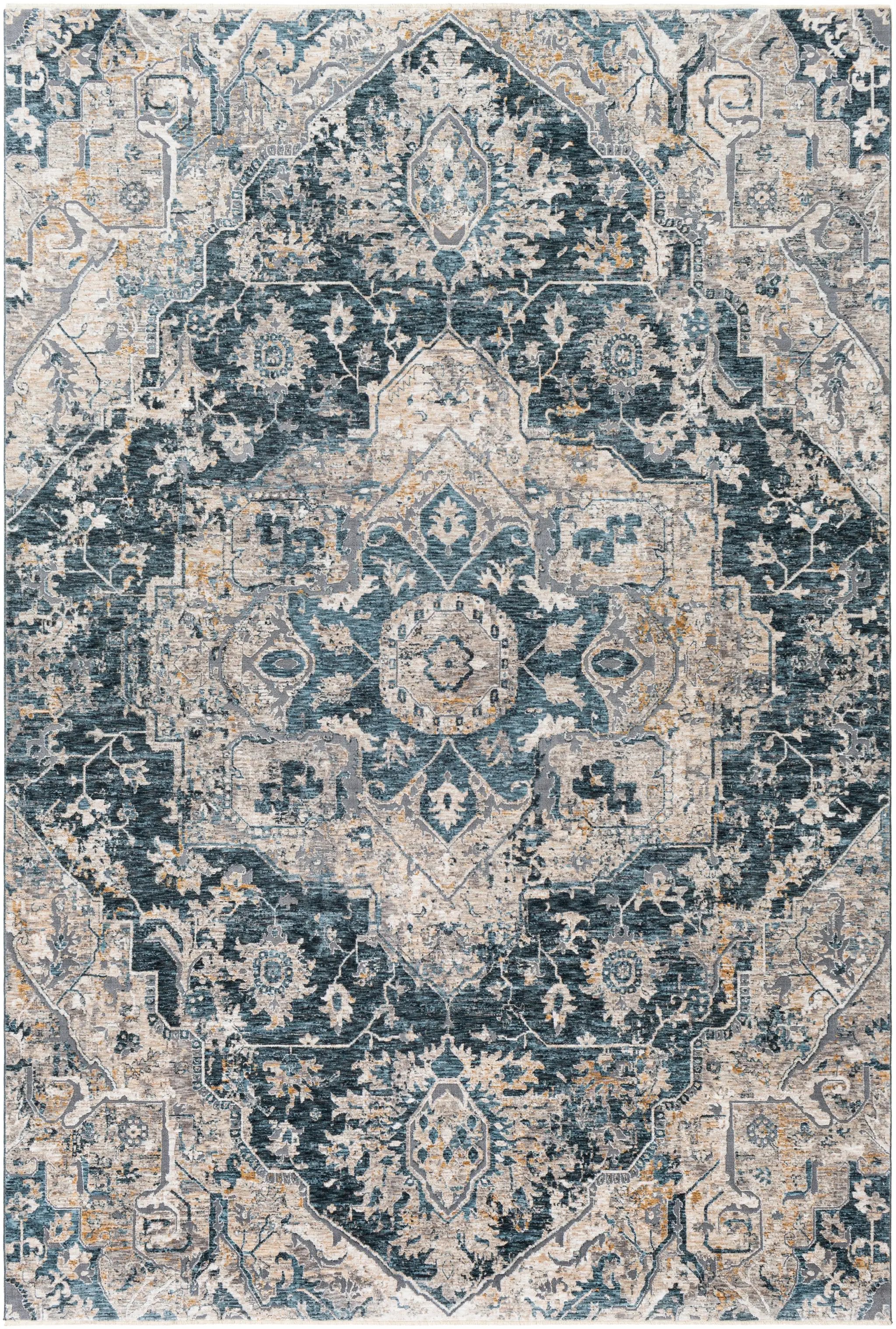 Cardiff CDF-2307 Deep-Teal Area Rug by LIVABLISS