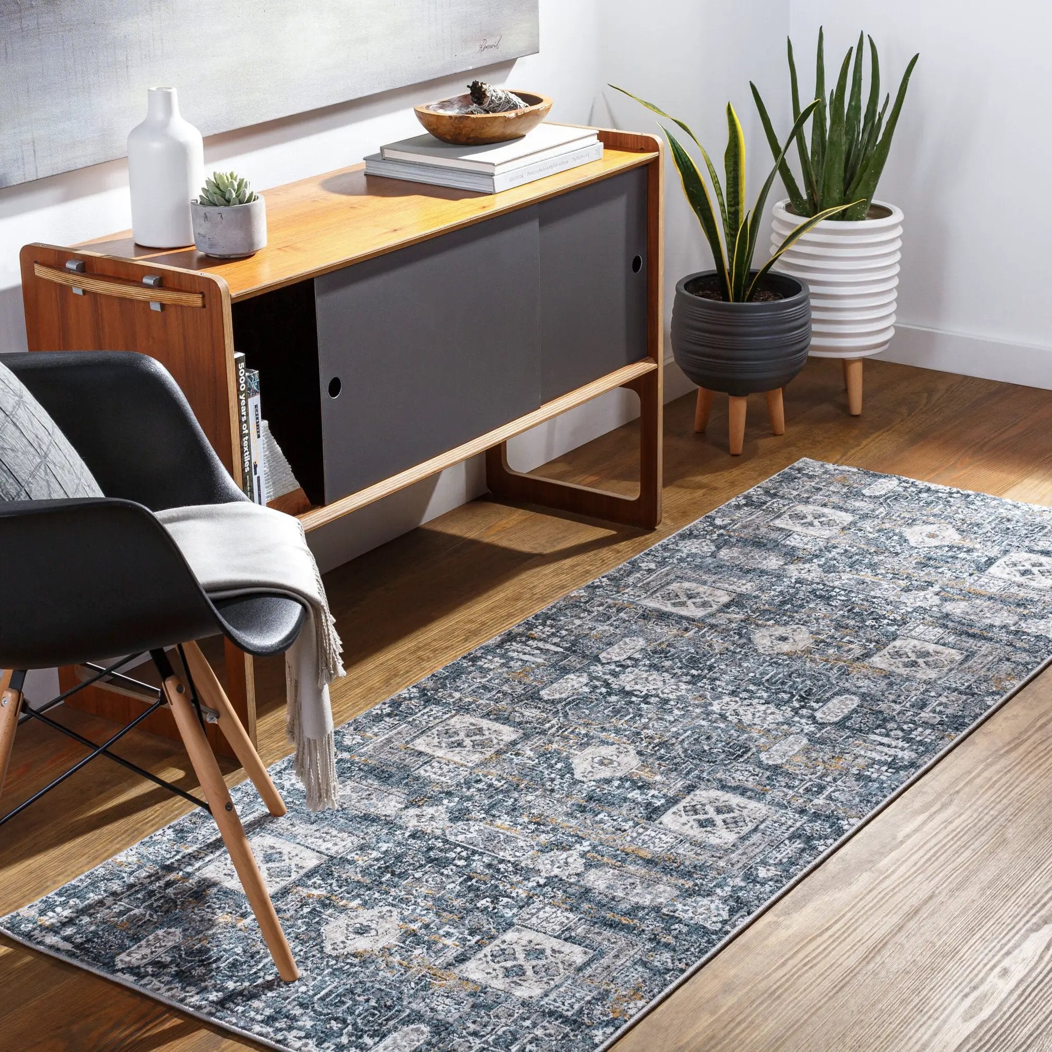 Cardiff CDF-2309 Blue Area Rug by LIVABLISS