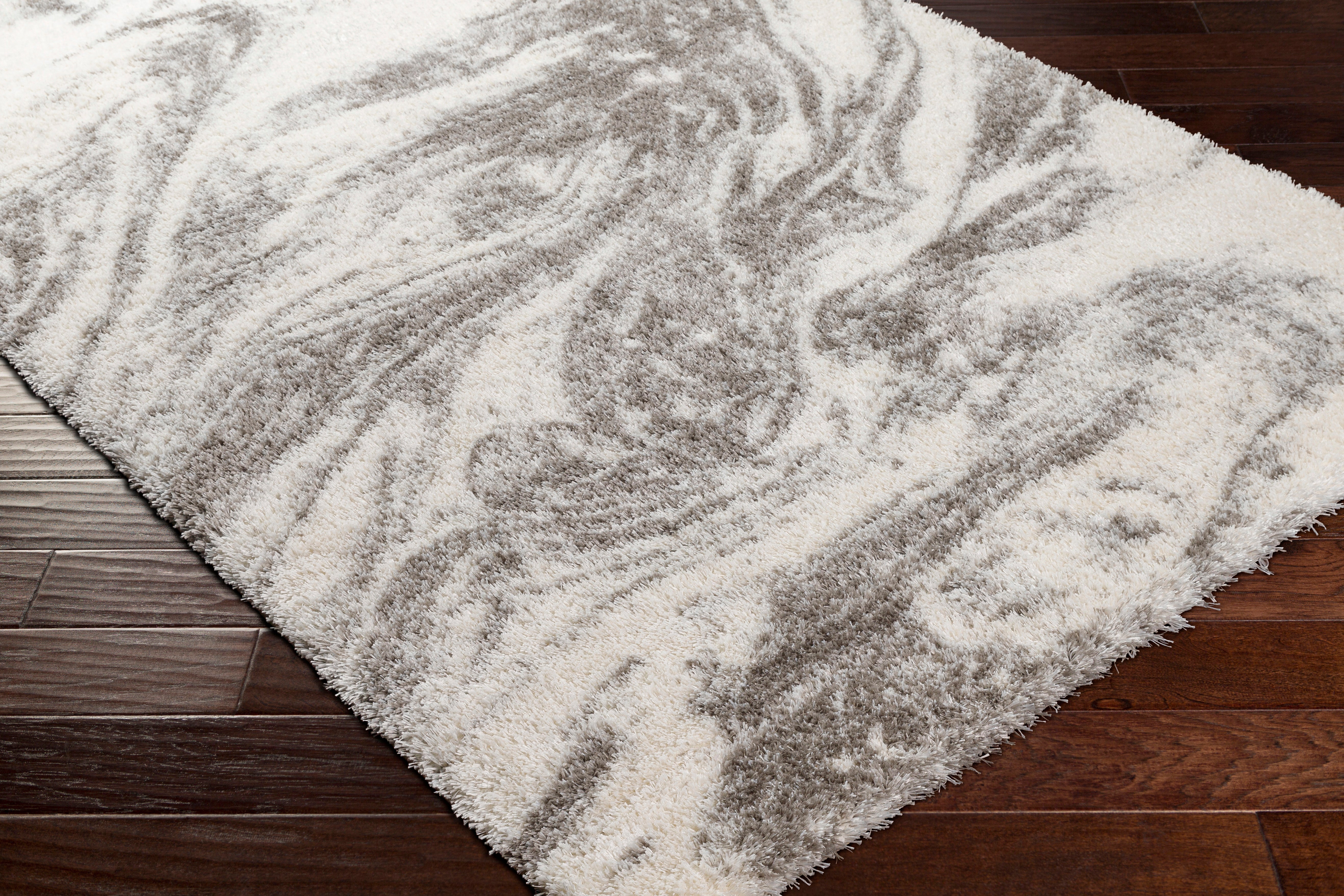Surya Cloudy Shag CDG-2308 Off-White Area Rug by LIVABLISS
