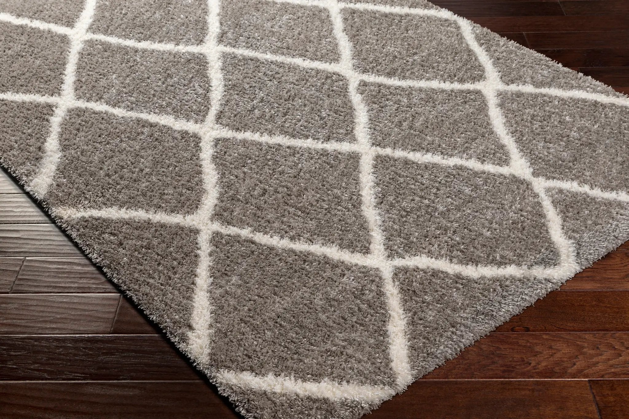 Cloudy Shag CDG-2313 Charcoal Area Rug by LIVABLISS