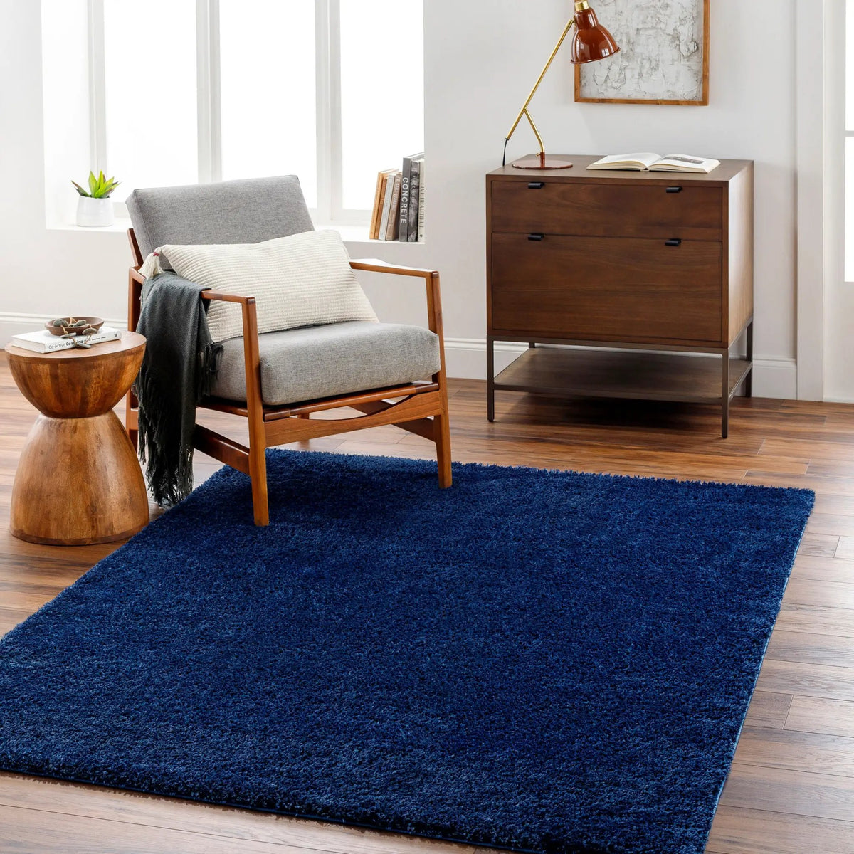 LIVABLISS Cloudy Shag CDG-2326 Dark-Blue Area Rug