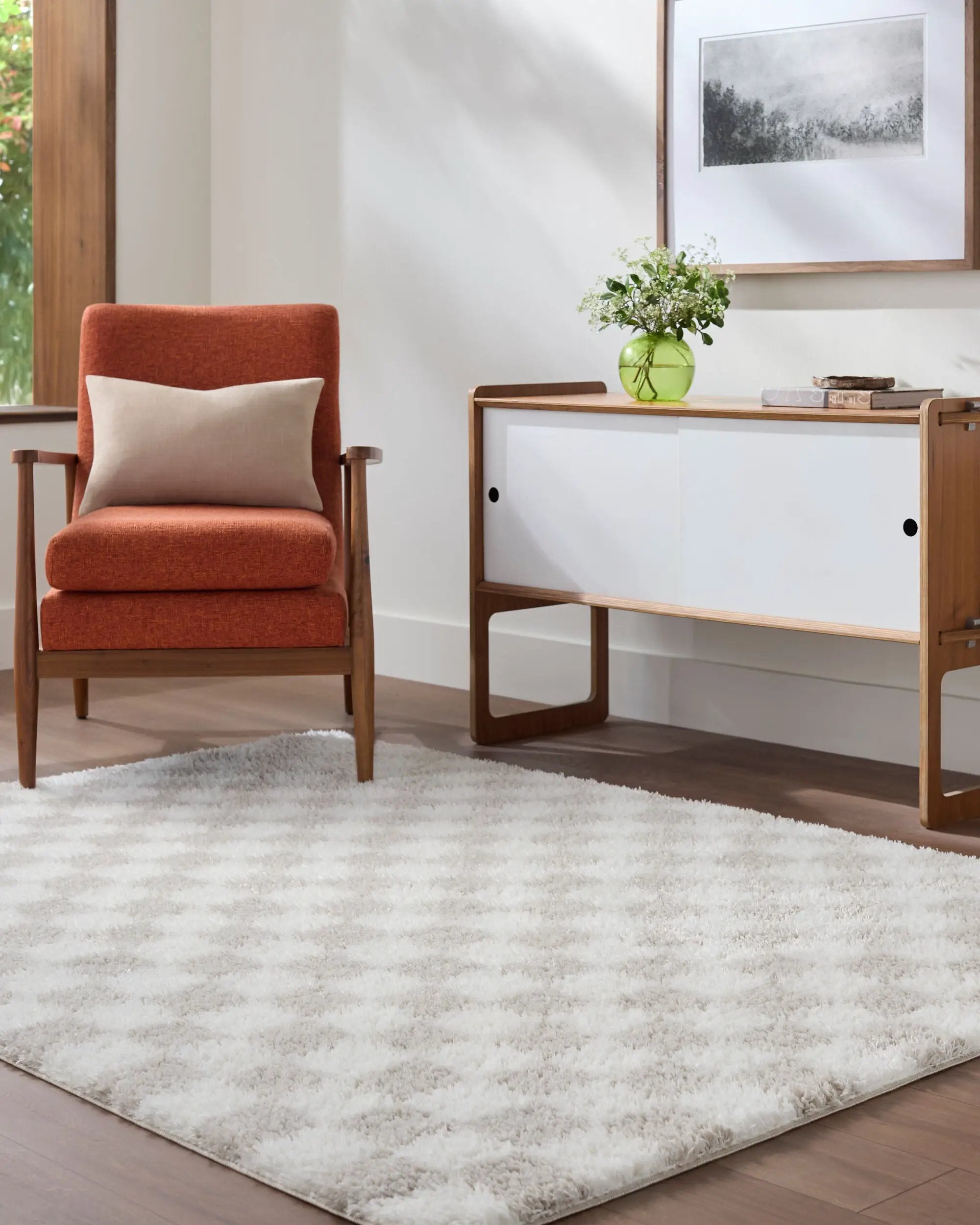 Cloudy Shag CDG-2330 Ivory Area Rug by LIVABLISS