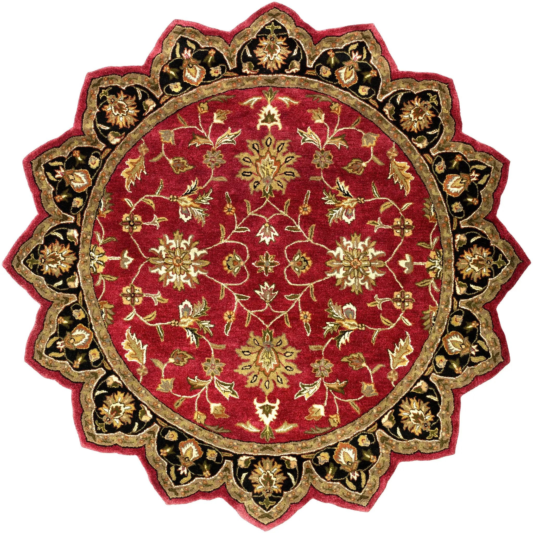 Crowne CRN-6013 Burgundy Area Rug by LIVABLISS