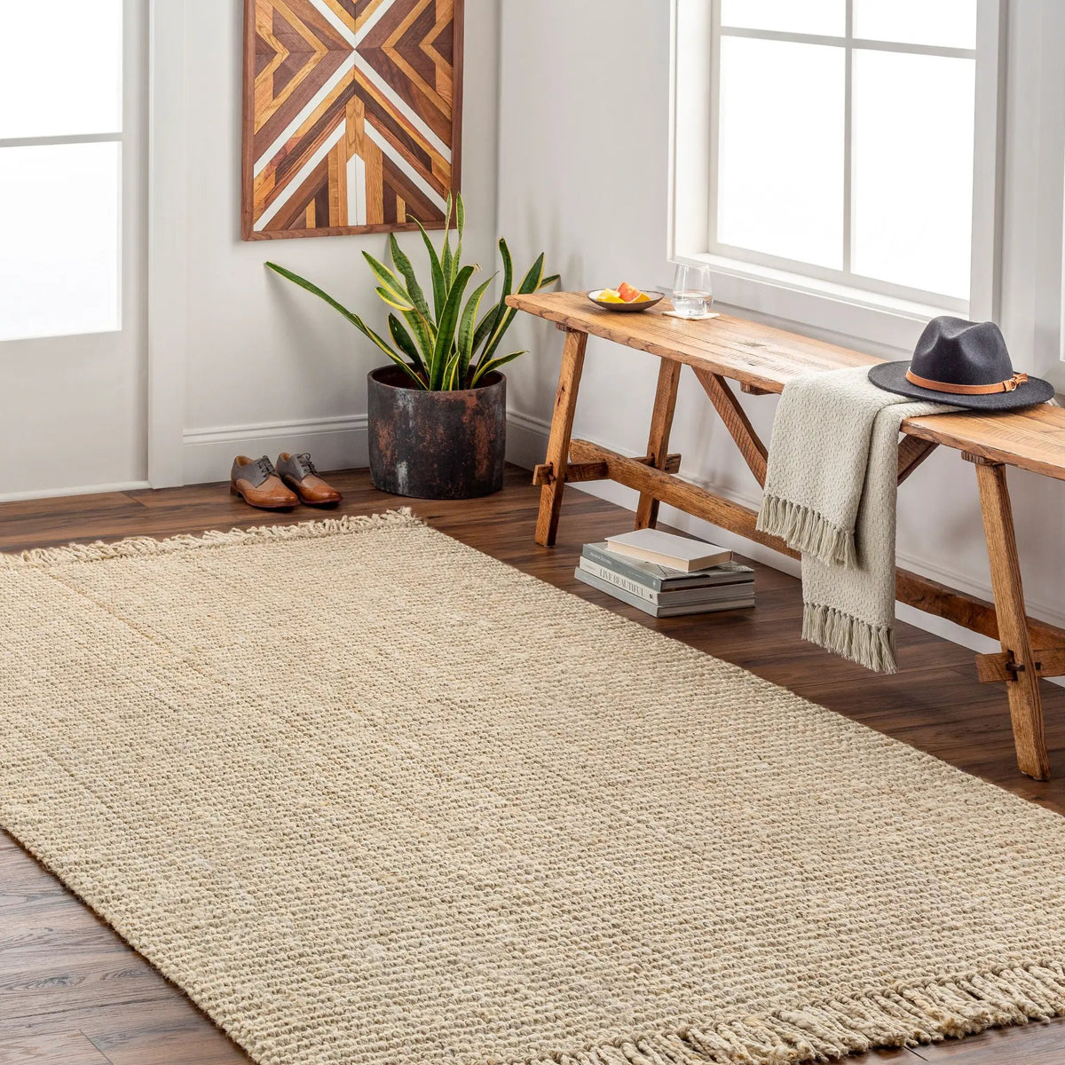 Chunky Naturals CYT-2301 Beige Area Rug by LIVABLISS