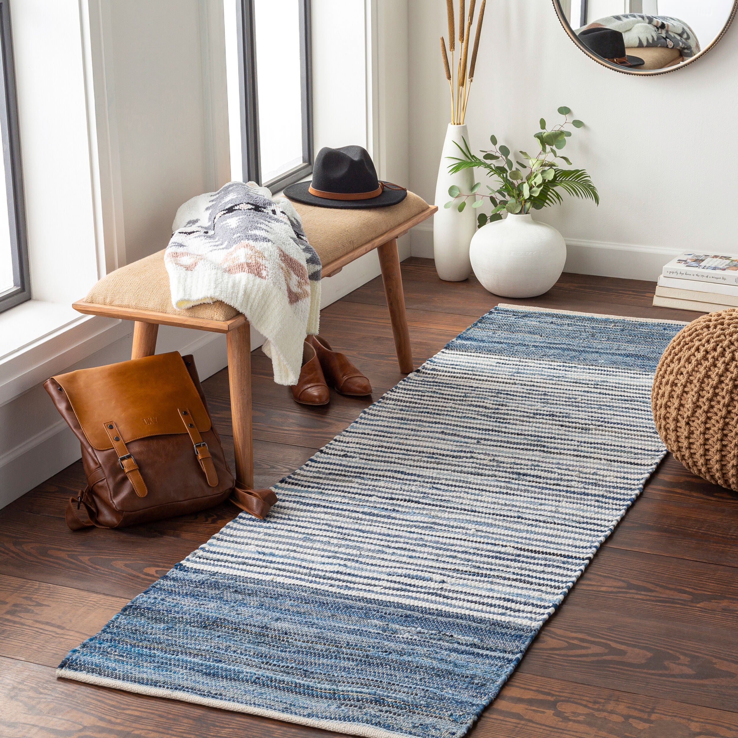 Surya Denim DNM-1001 Blue Area Rug by LIVABLISS