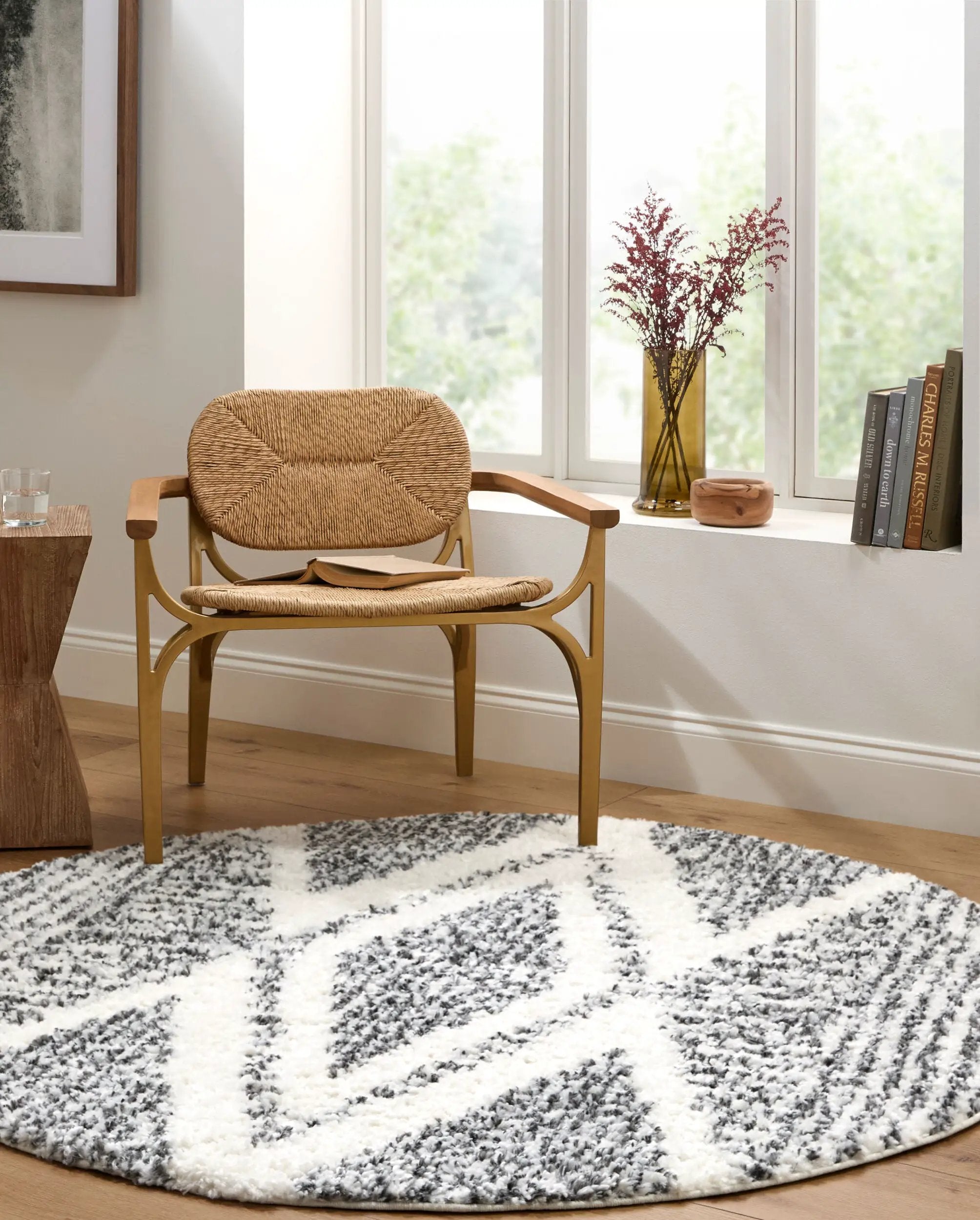Deluxe Shag DXS-2309 Black Area Rug by LIVABLISS