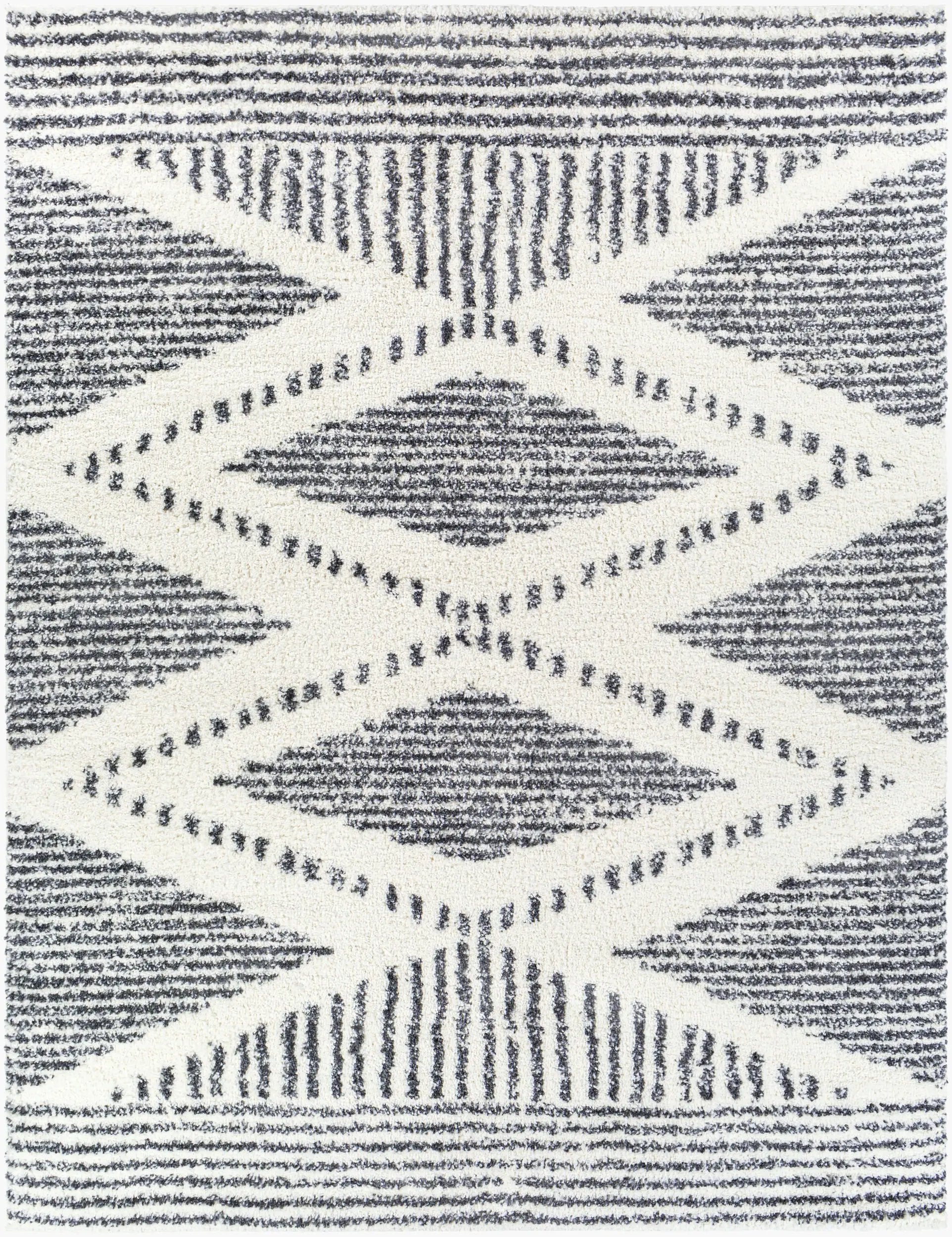 Deluxe Shag DXS-2309 Black Area Rug by LIVABLISS