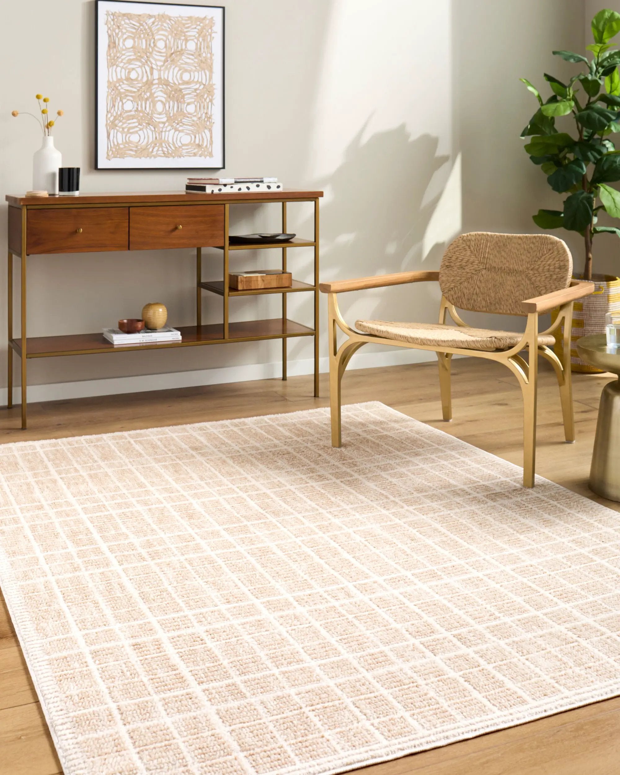 Odeon EDOD-2300 Light-Beige Area Rug by Elle Decor x LIVABLISS