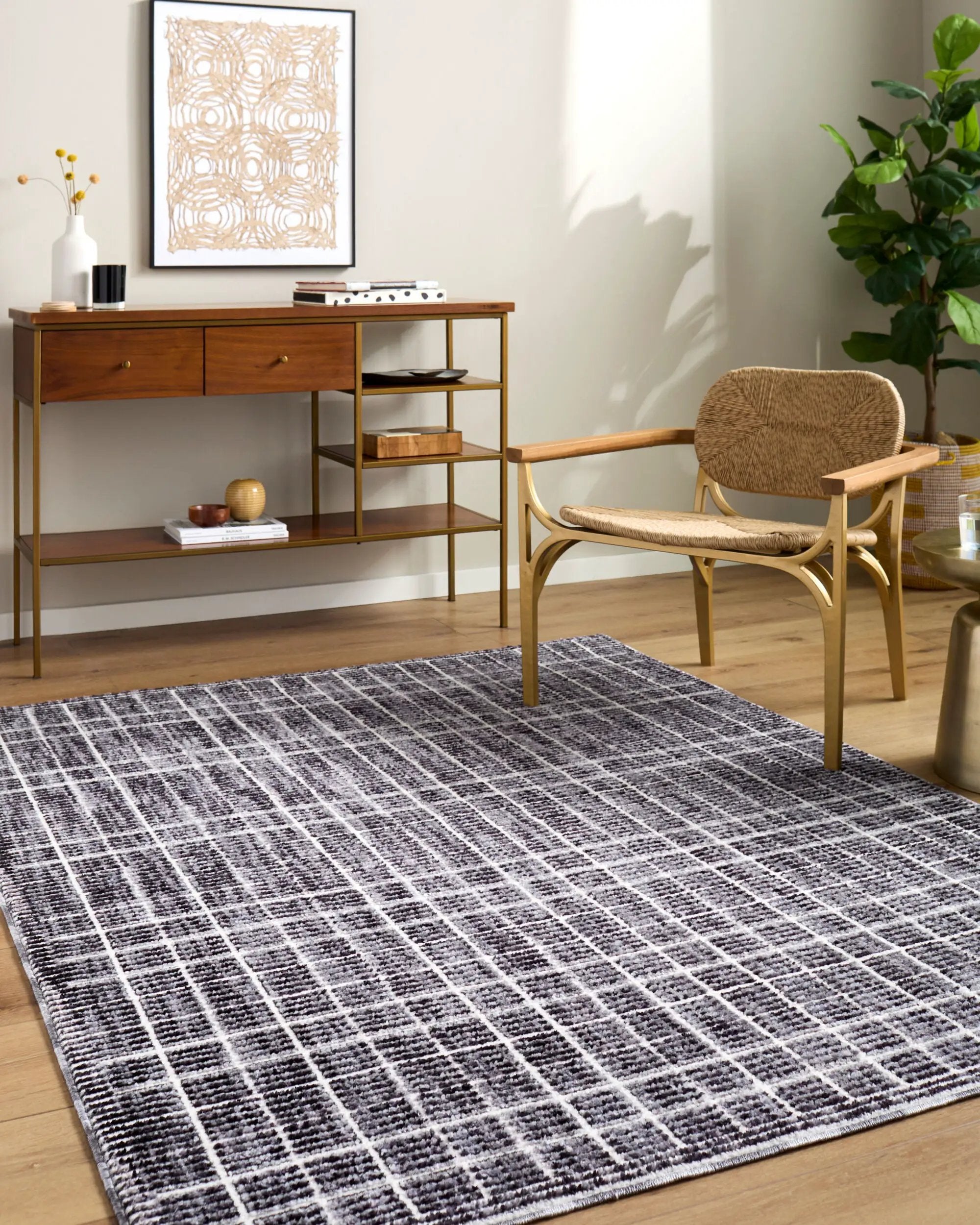 Odeon EDOD-2302 Black Area Rug by Elle Decor x LIVABLISS