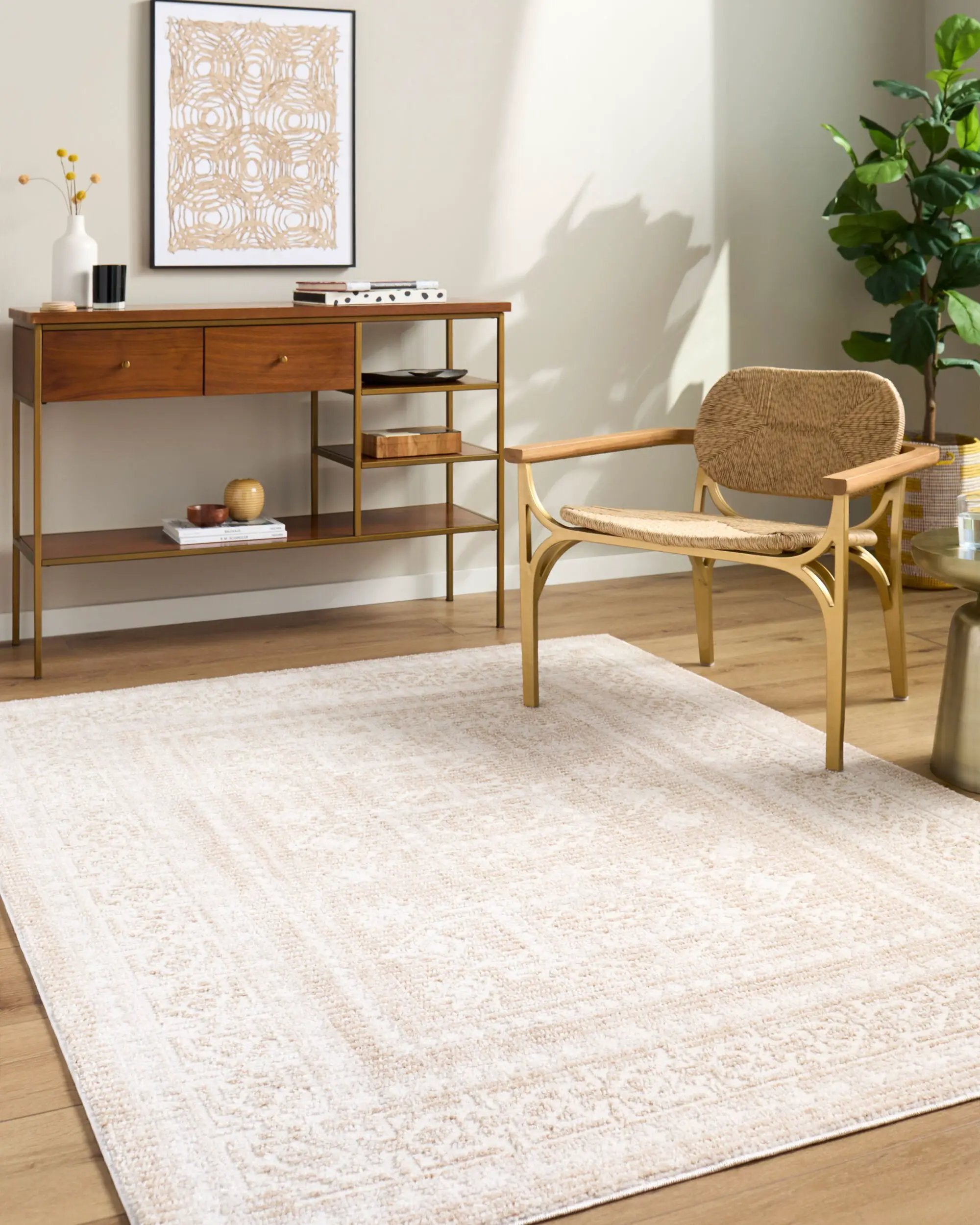 Odeon EDOD-2303 Cream Area Rug by Elle Decor x LIVABLISS