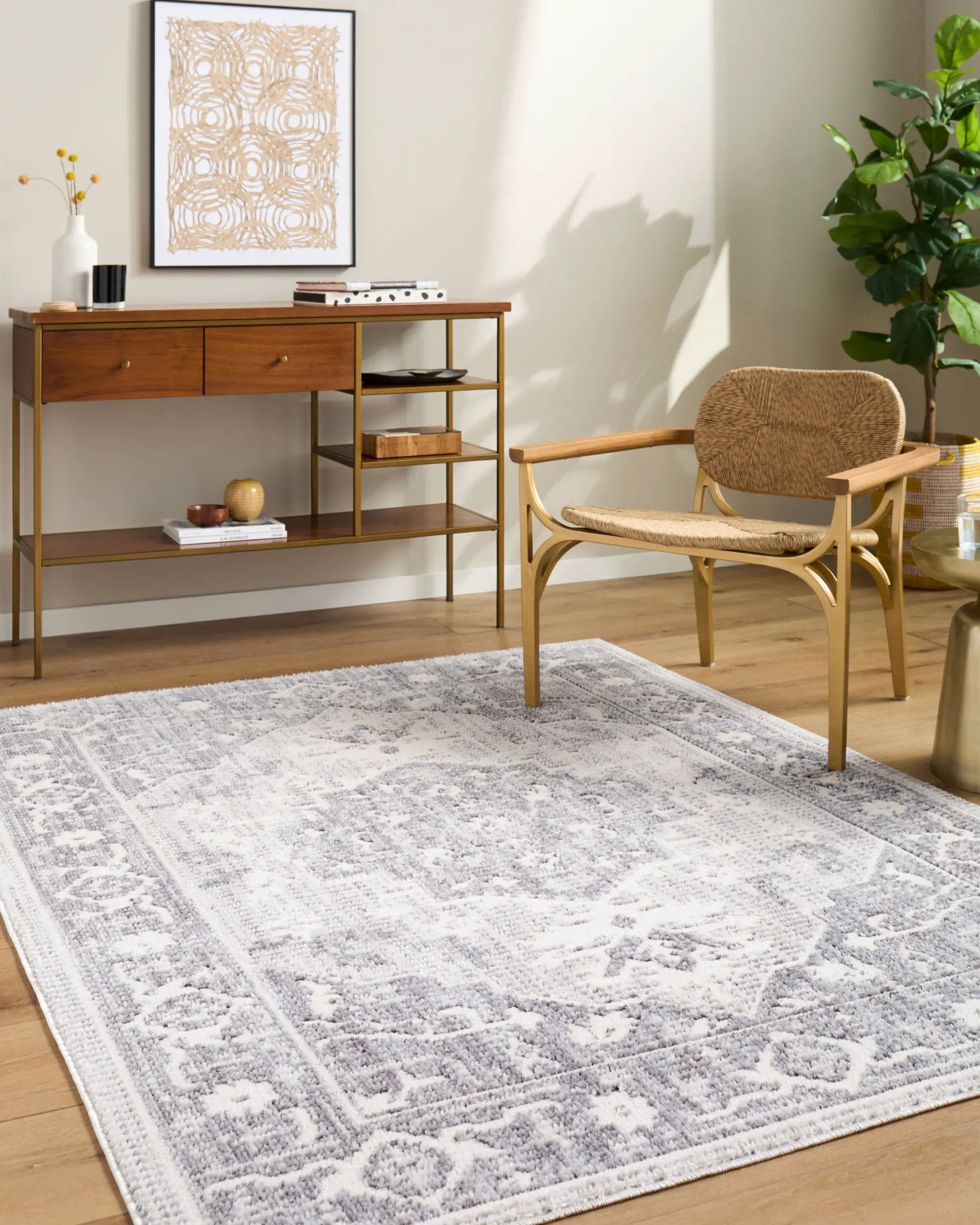 Odeon EDOD-2305 Light-Gray Area Rug by Elle Decor x LIVABLISS