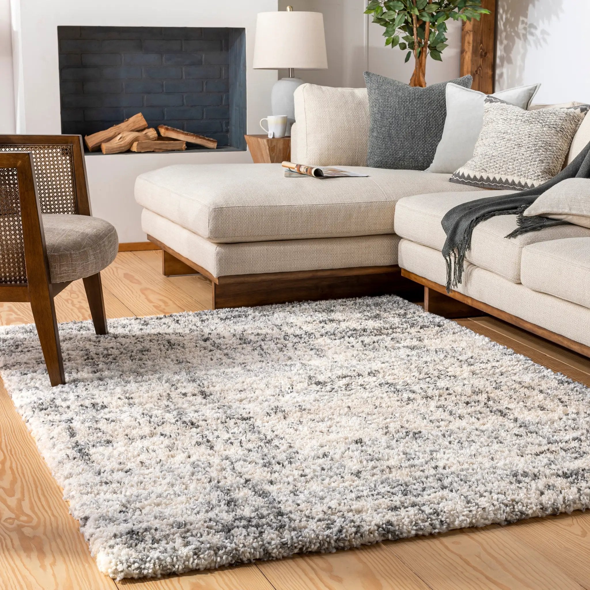 Eskimo Shag ESG-2300 Black Area Rug by LIVABLISS