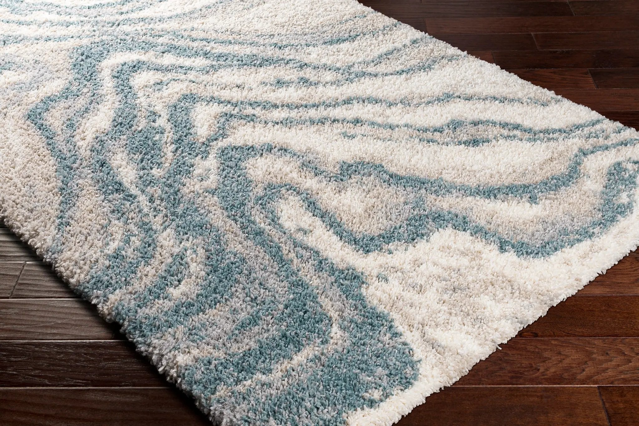 Eskimo Shag ESG-2305 Blue Area Rug by LIVABLISS