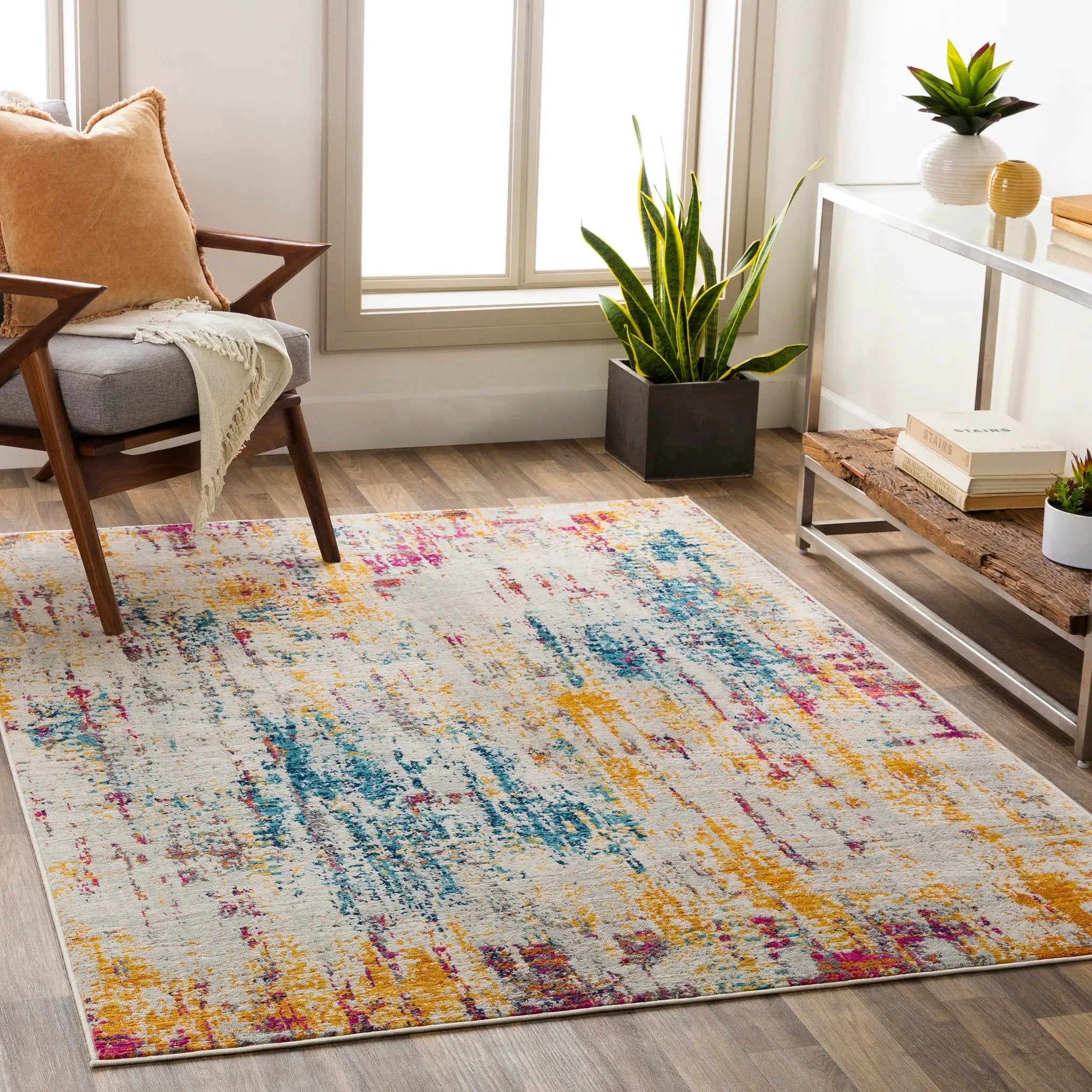 Floransa FSA-2330 Gray Area Rug by LIVABLISS