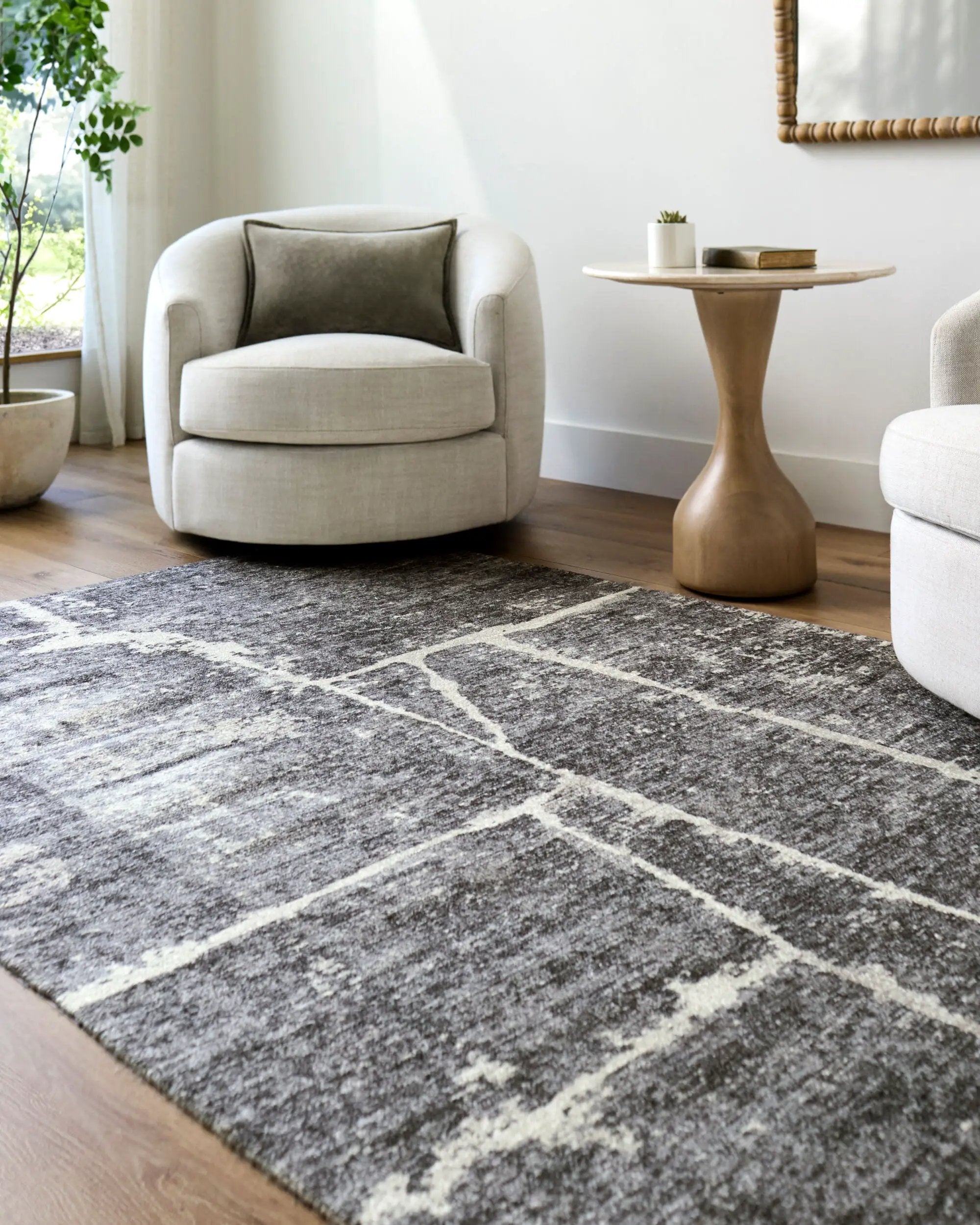 Janek GAJA-2302 Ash Gray Area Rug by Galey Alix x LIVABLISS