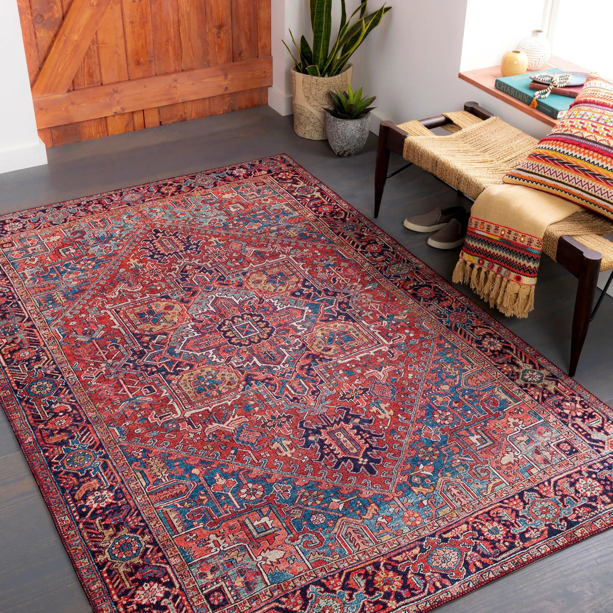 LIVABLISS Iris IRS-2330 Red Area Rug