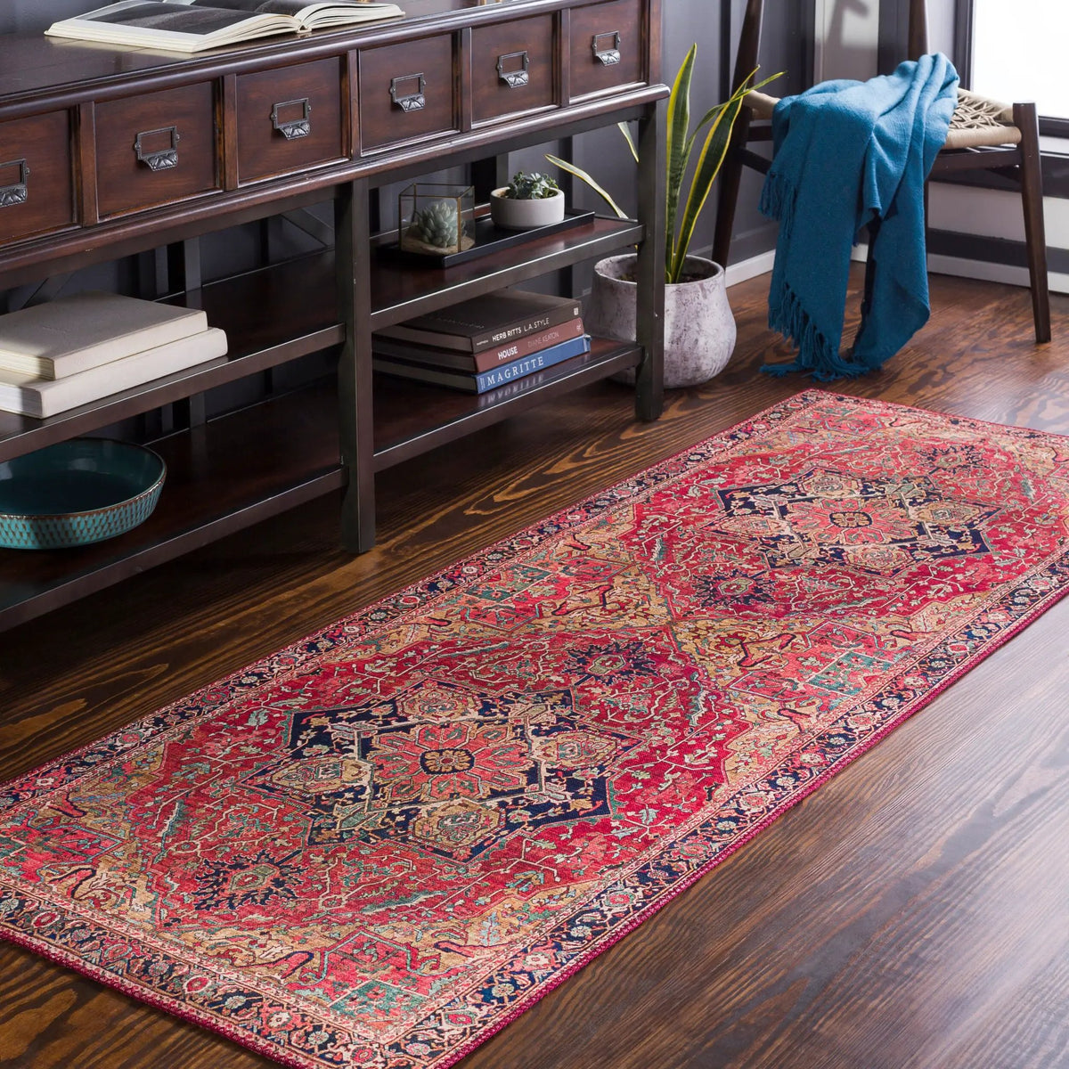 LIVABLISS Iris IRS-2343 Dark-Blue Area Rug