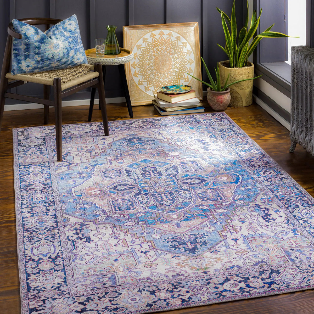 LIVABLISS Iris IRS-2362 Blue Area Rug