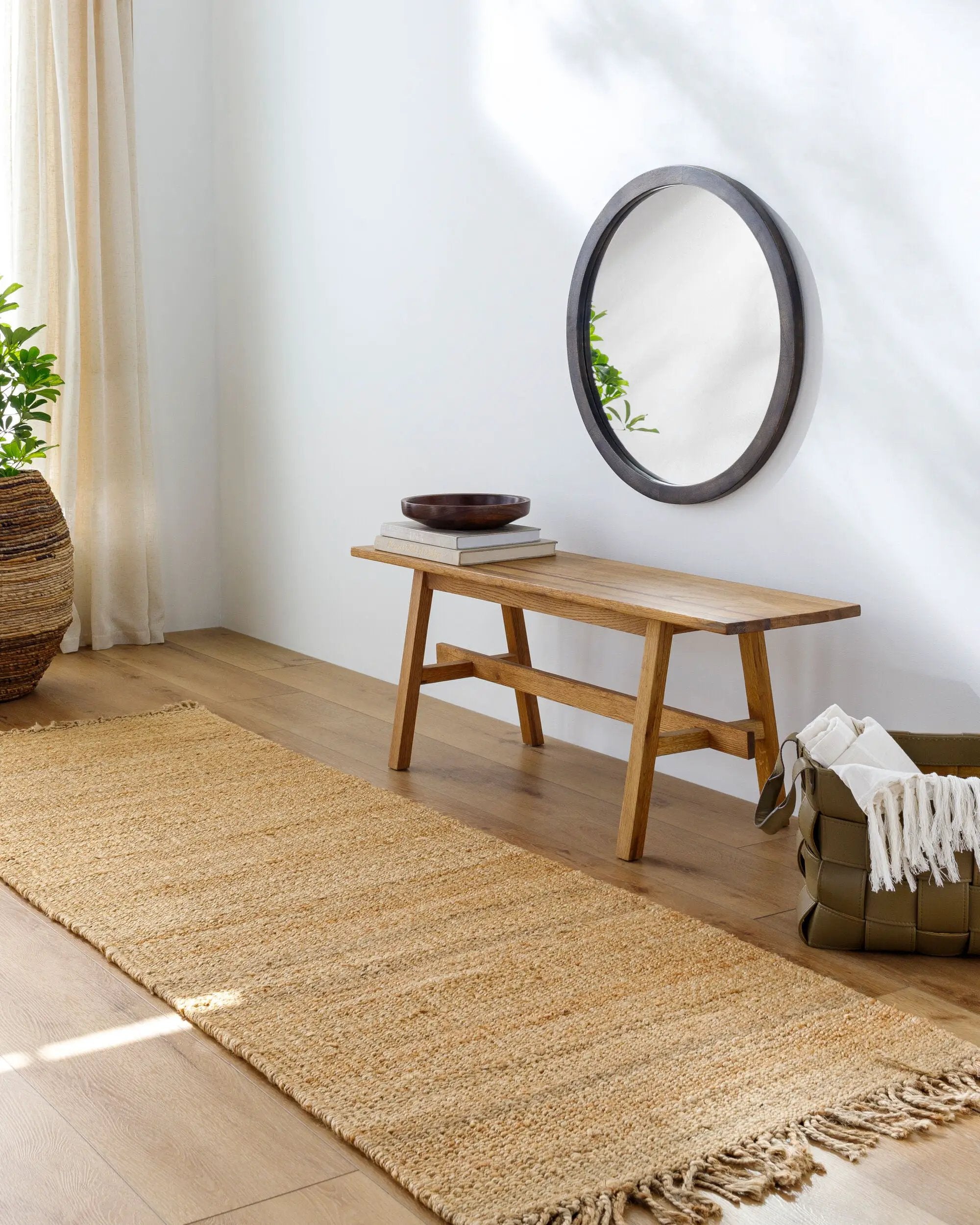 Jute Natural Beige Area Rug by LIVABLISS
