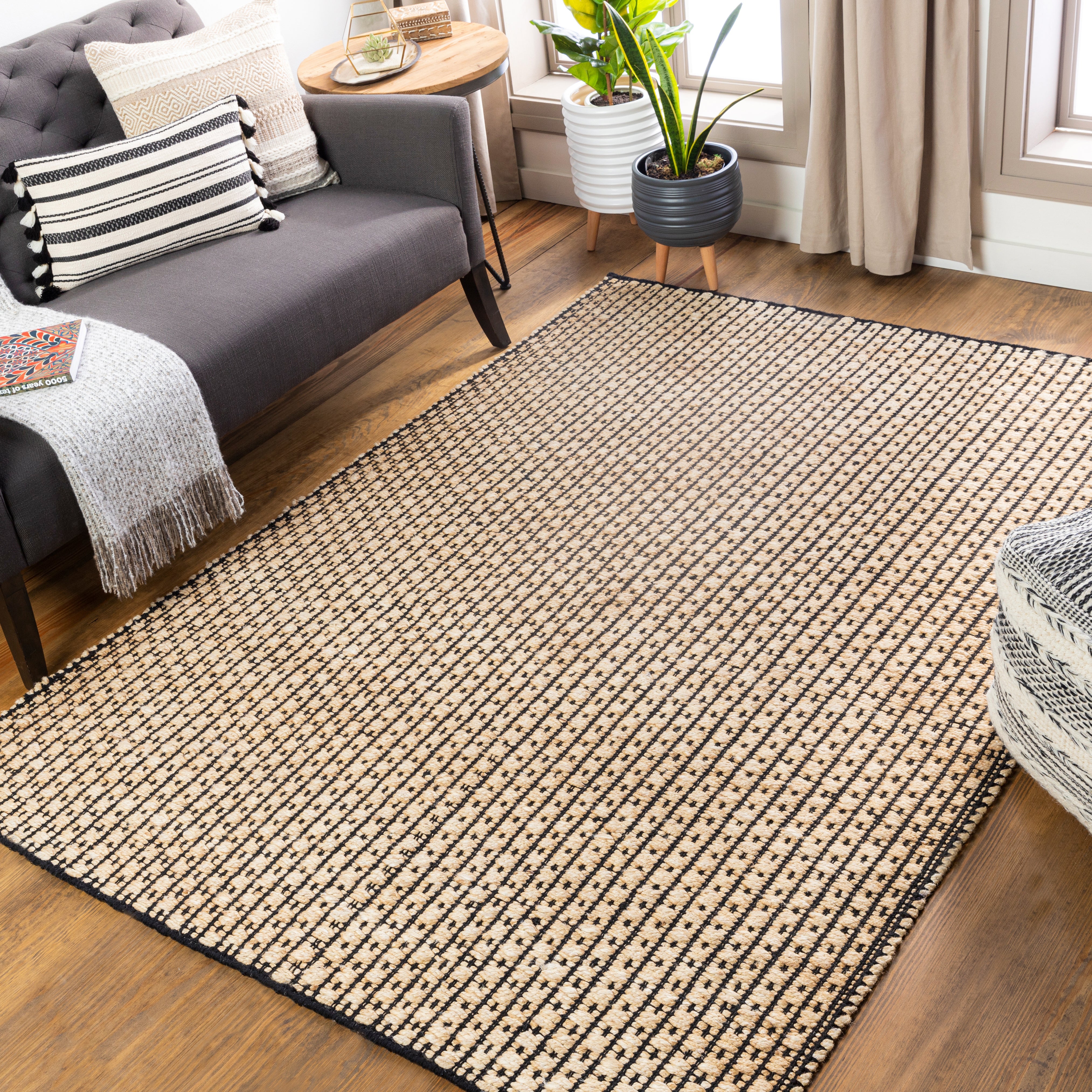 Surya Jasmine JAM-2300 Black Area Rug by LIVABLISS