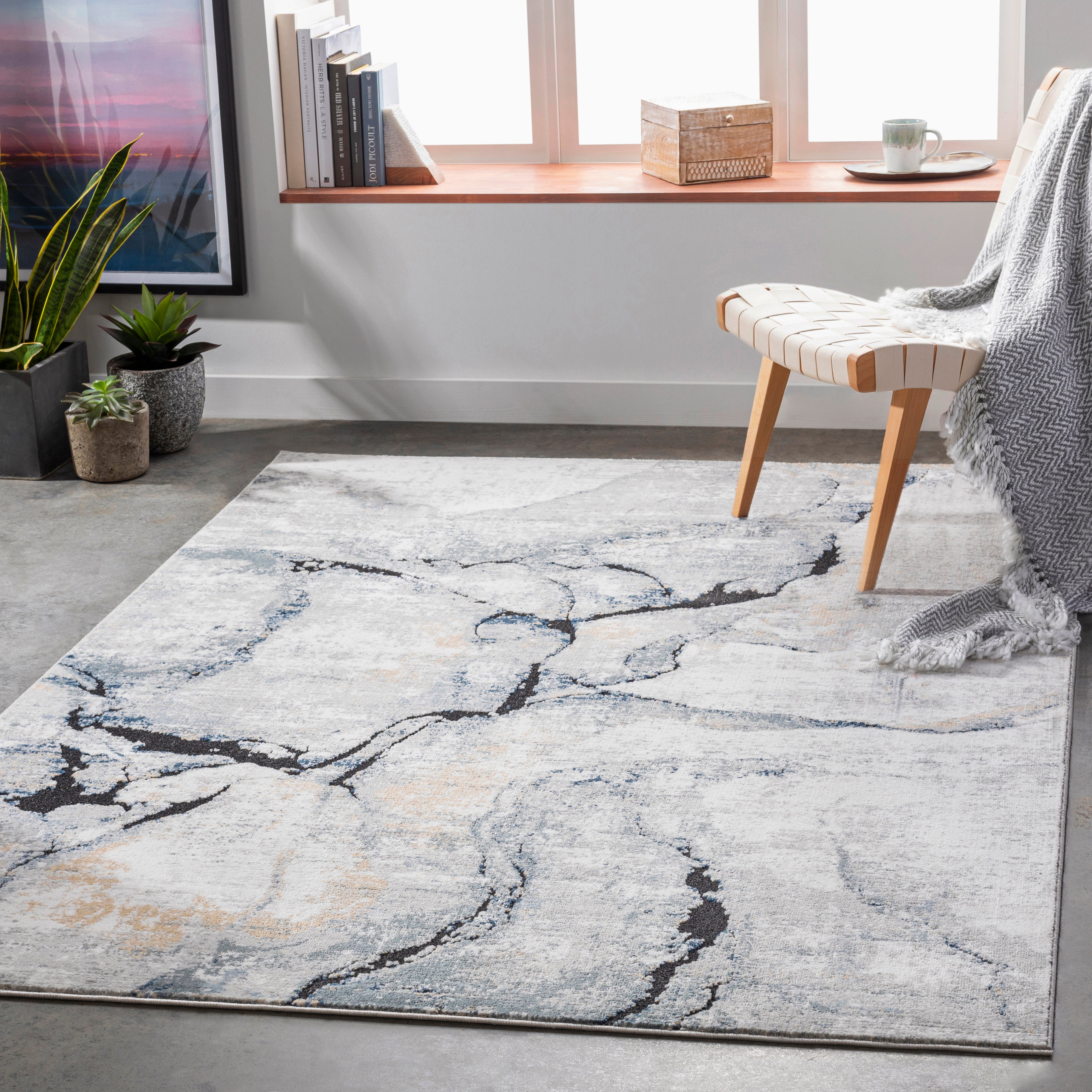 Surya Jolie JLO-2316 Medium Gray Area Rug by LIVABLISS