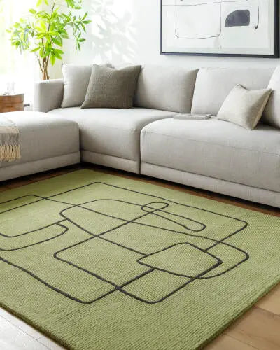 Rossi JWRS-2310 Olive-Green Area Rug by LIVABLISS
