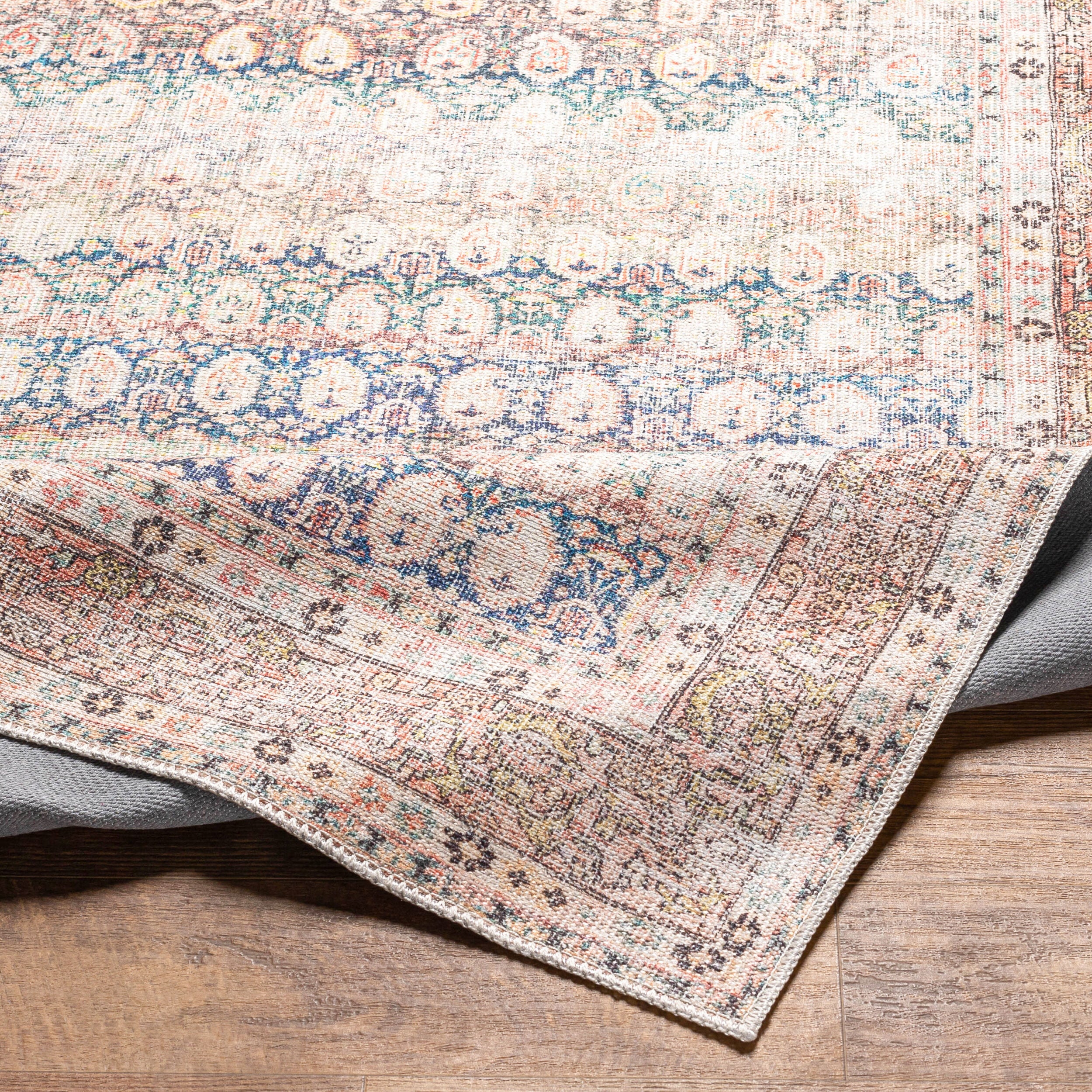 Surya Kemer KMR-2304 Bright Blue Machine Washable Area Rug by LIVABLISS