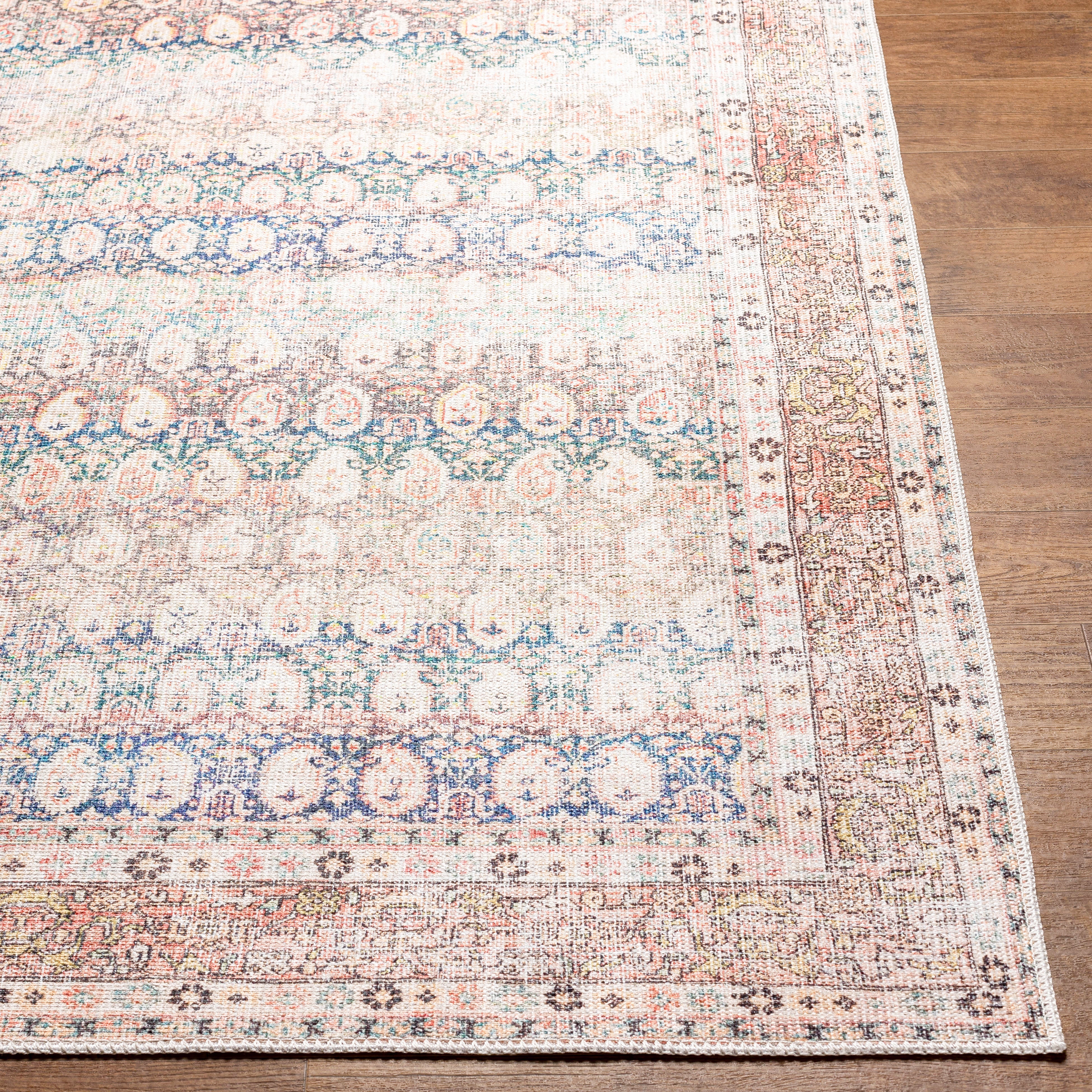 Surya Kemer KMR-2304 Bright Blue Machine Washable Area Rug by LIVABLISS