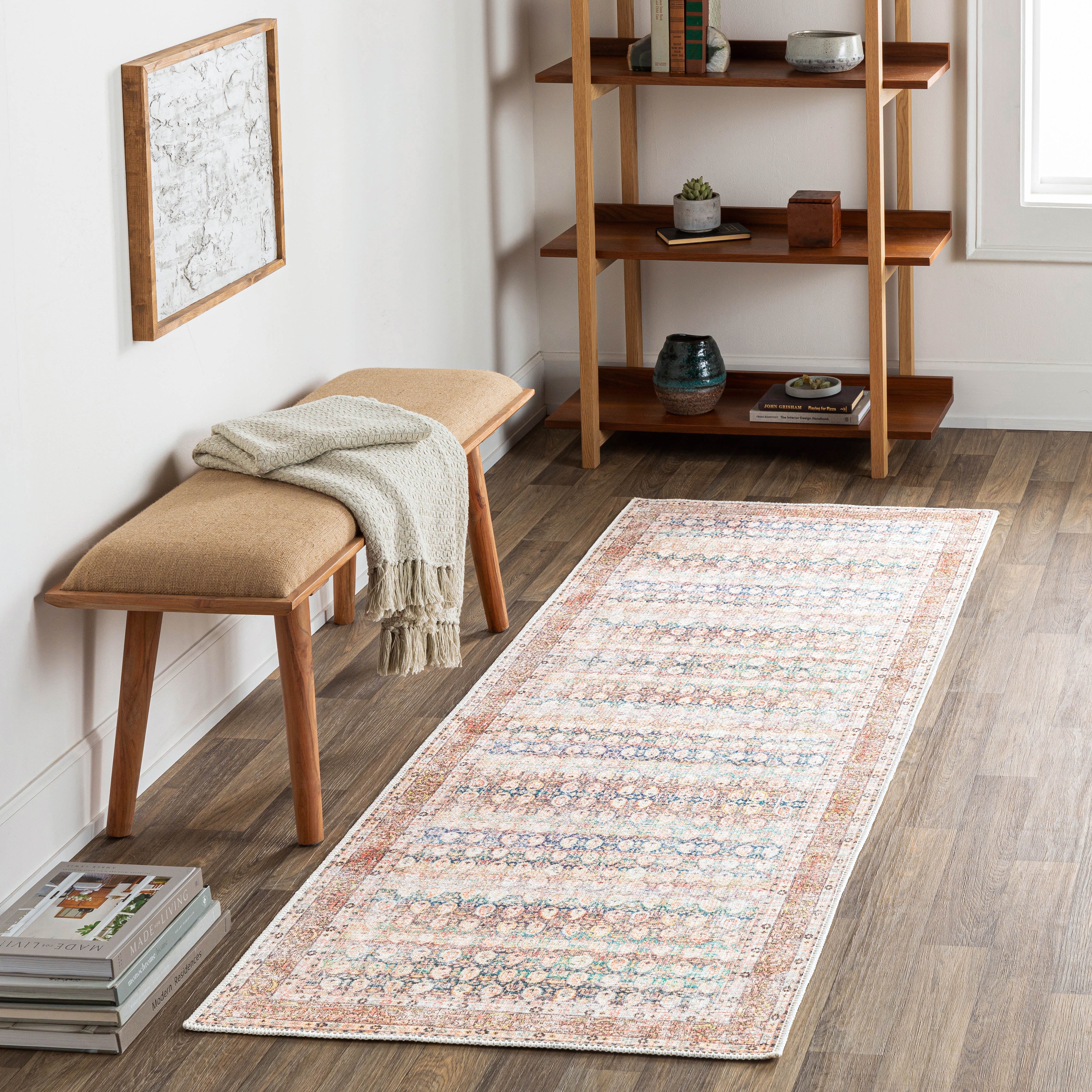 Surya Kemer KMR-2304 Bright Blue Machine Washable Area Rug by LIVABLISS