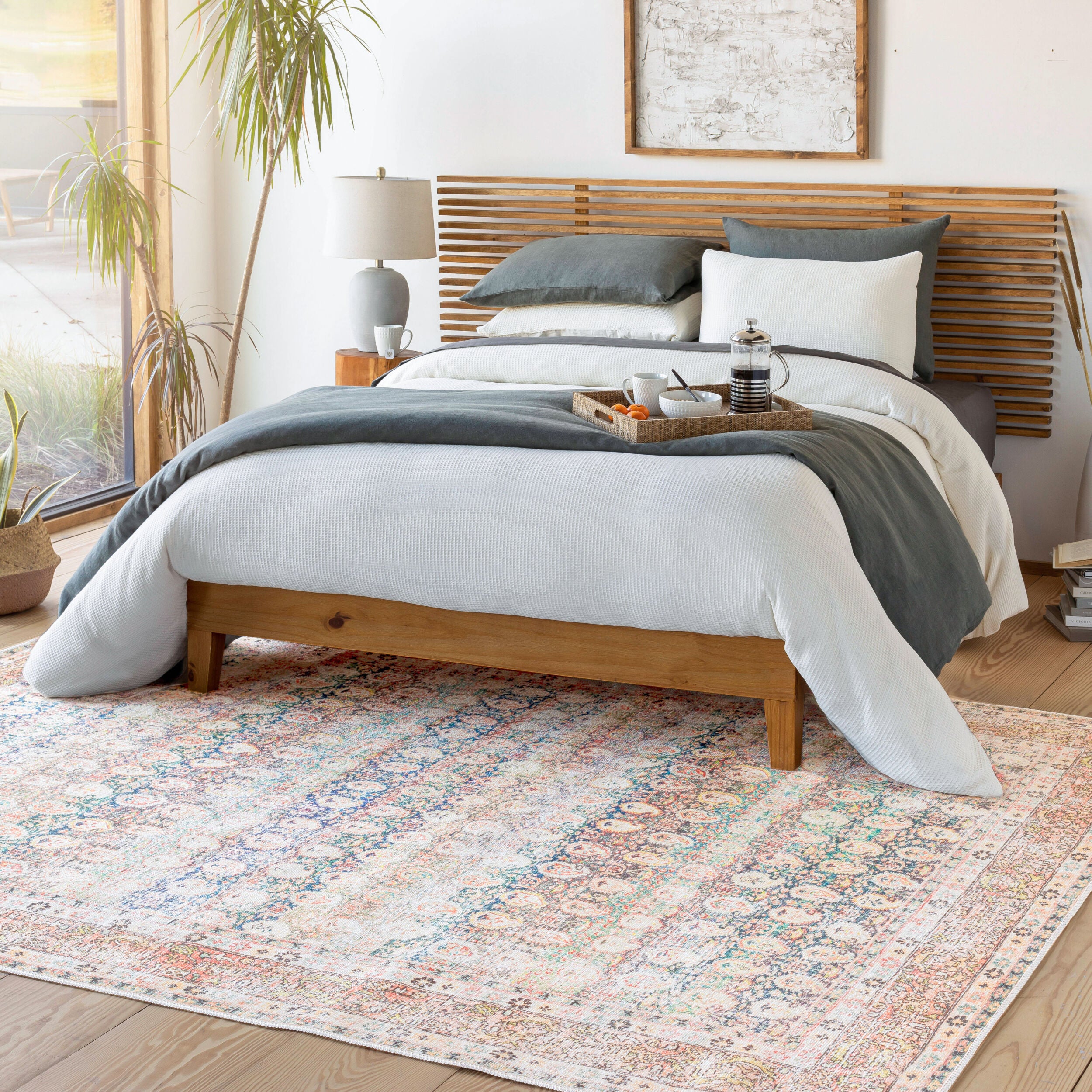 Surya Kemer KMR-2304 Bright Blue Machine Washable Area Rug by LIVABLISS