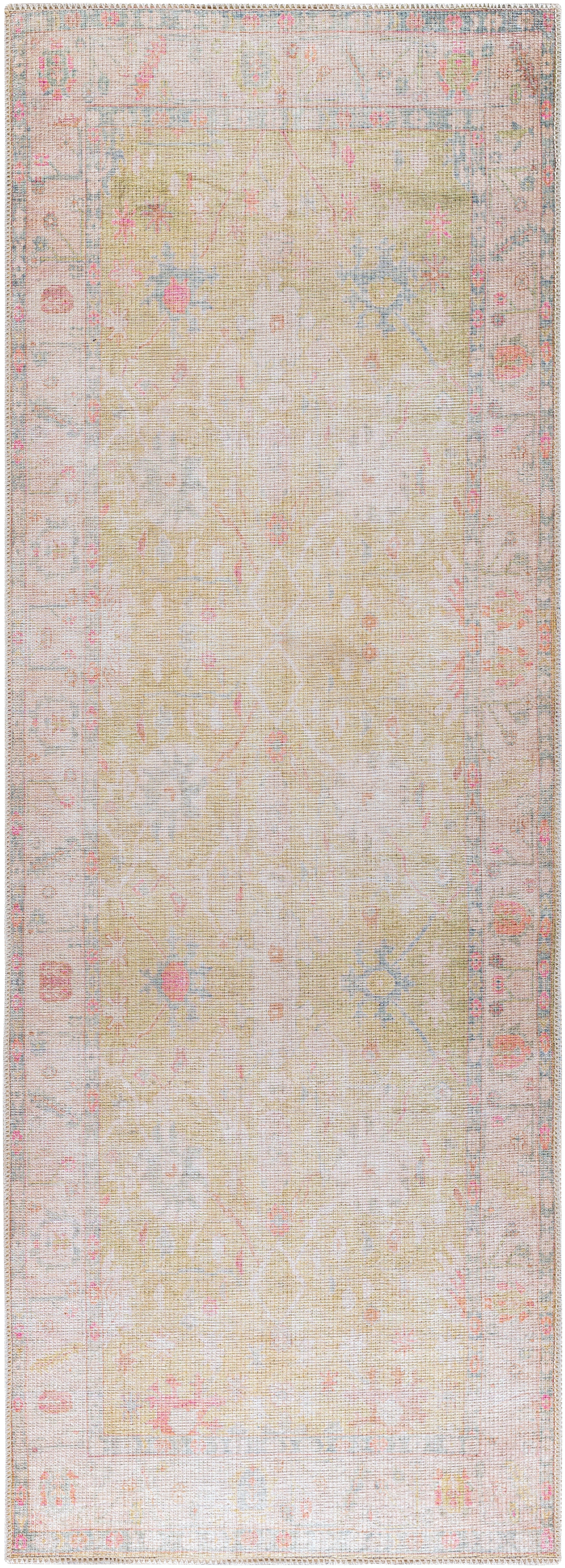 Surya Kemer KMR-2305 Grass Green Machine Washable Area Rug by LIVABLISS