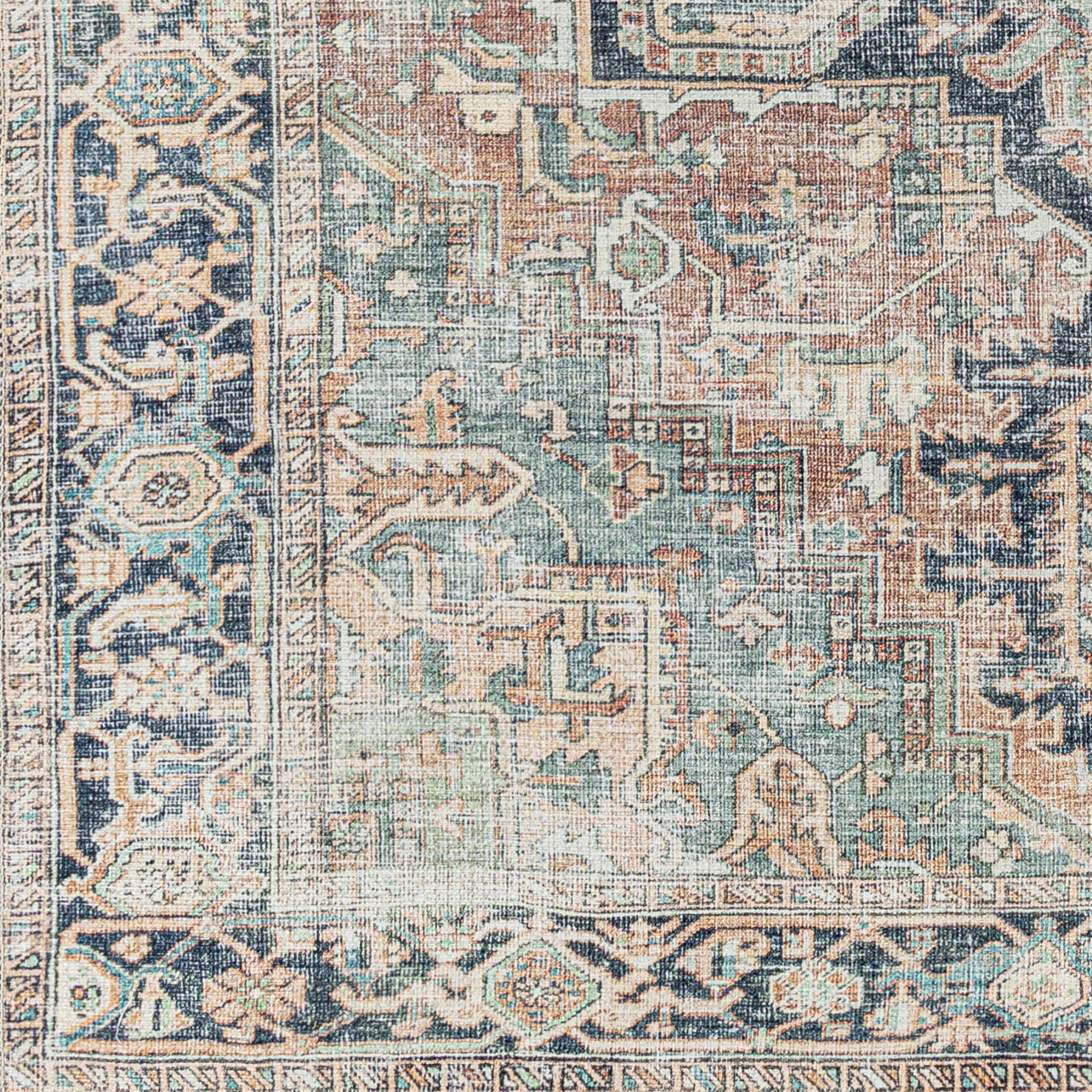 Surya Kemer KMR-2307 Seafoam Machine Washable Area Rug by LIVABLISS