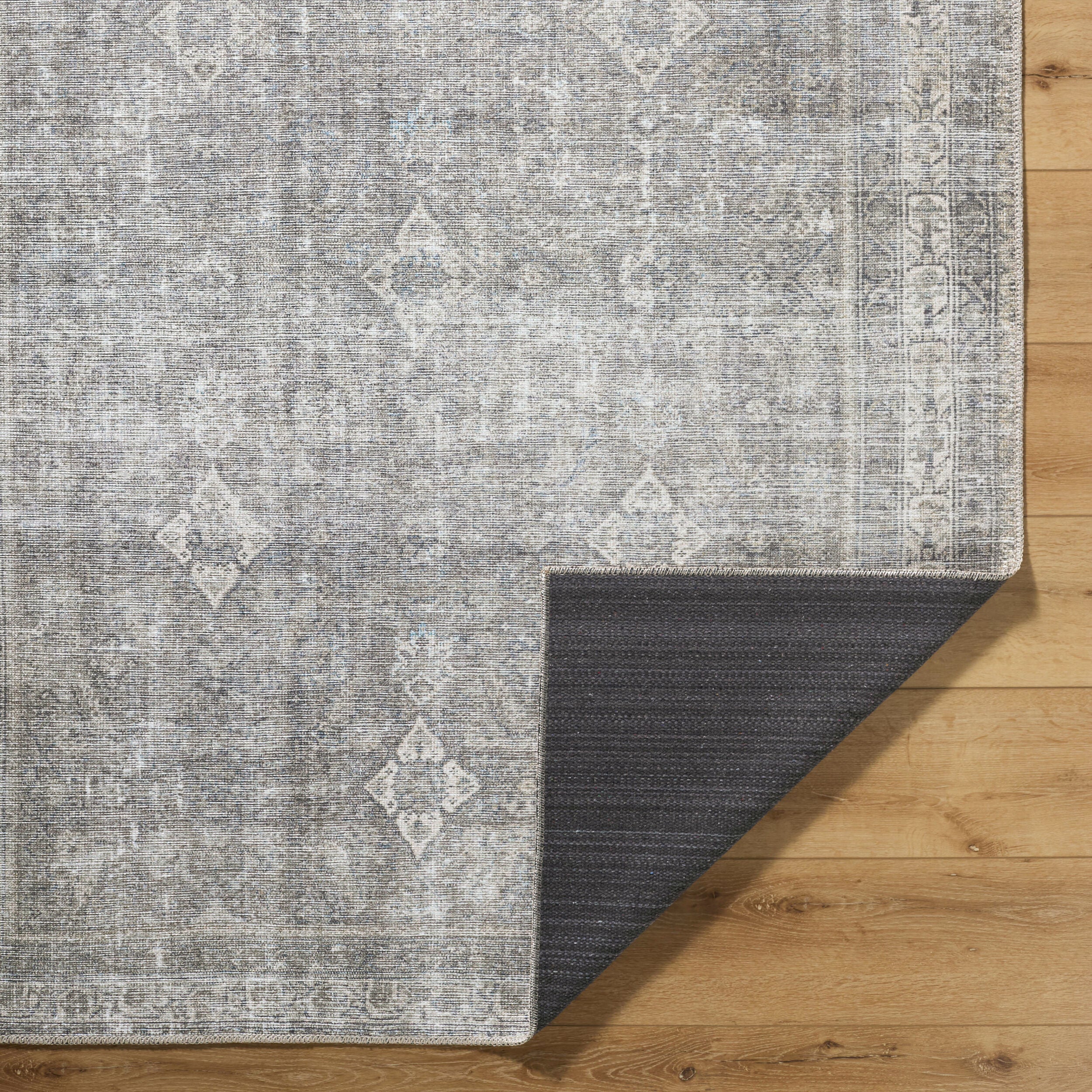 Surya Kemer KMR-2311 Sage Machine Washable Area Rug by LIVABLISS