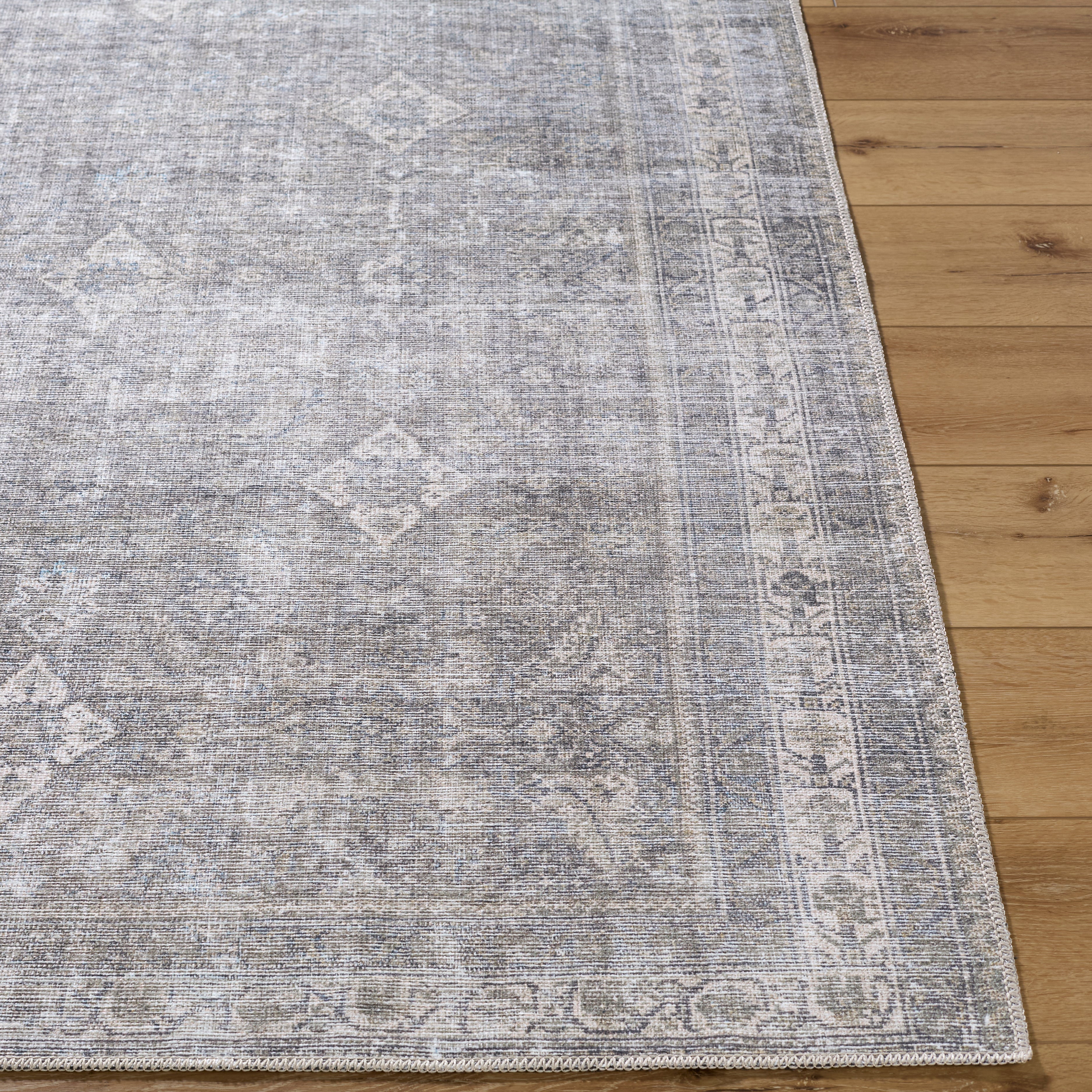 Surya Kemer KMR-2311 Sage Machine Washable Area Rug by LIVABLISS