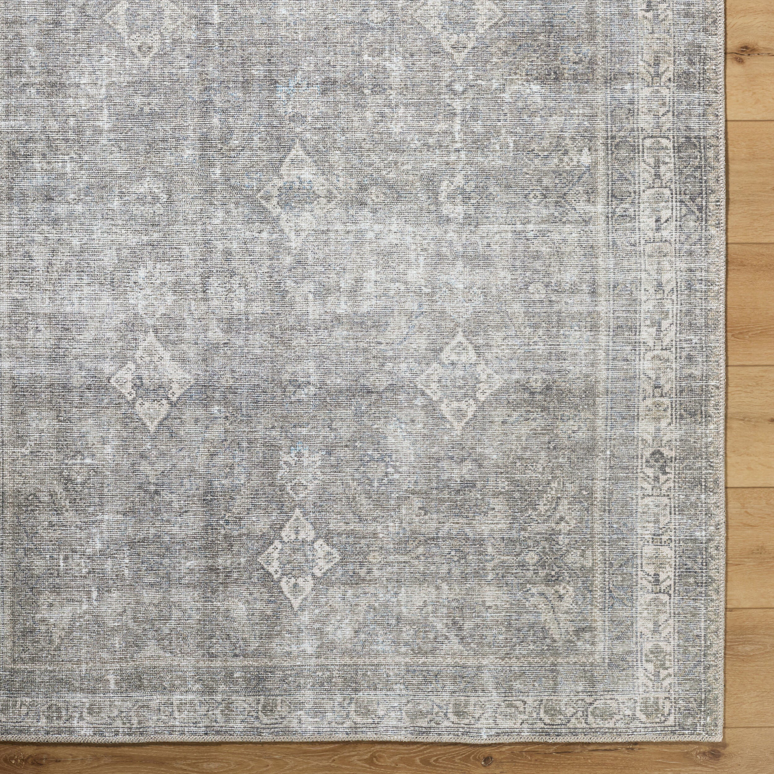 Surya Kemer KMR-2311 Sage Machine Washable Area Rug by LIVABLISS