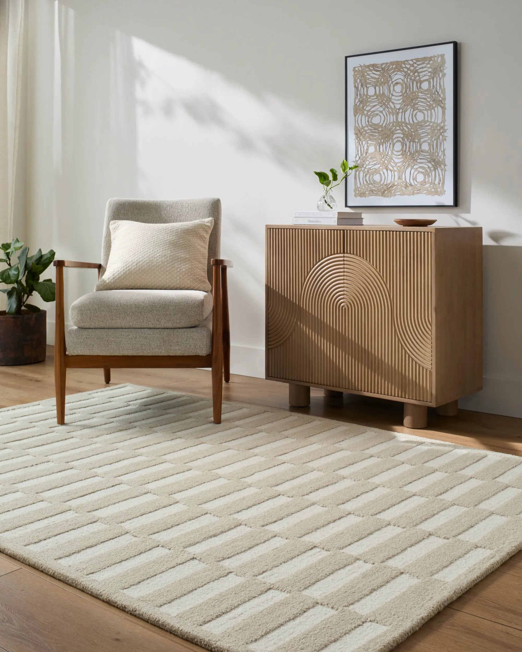 Klopp KPP-2308 Beige Area Rug by LIVABLISS