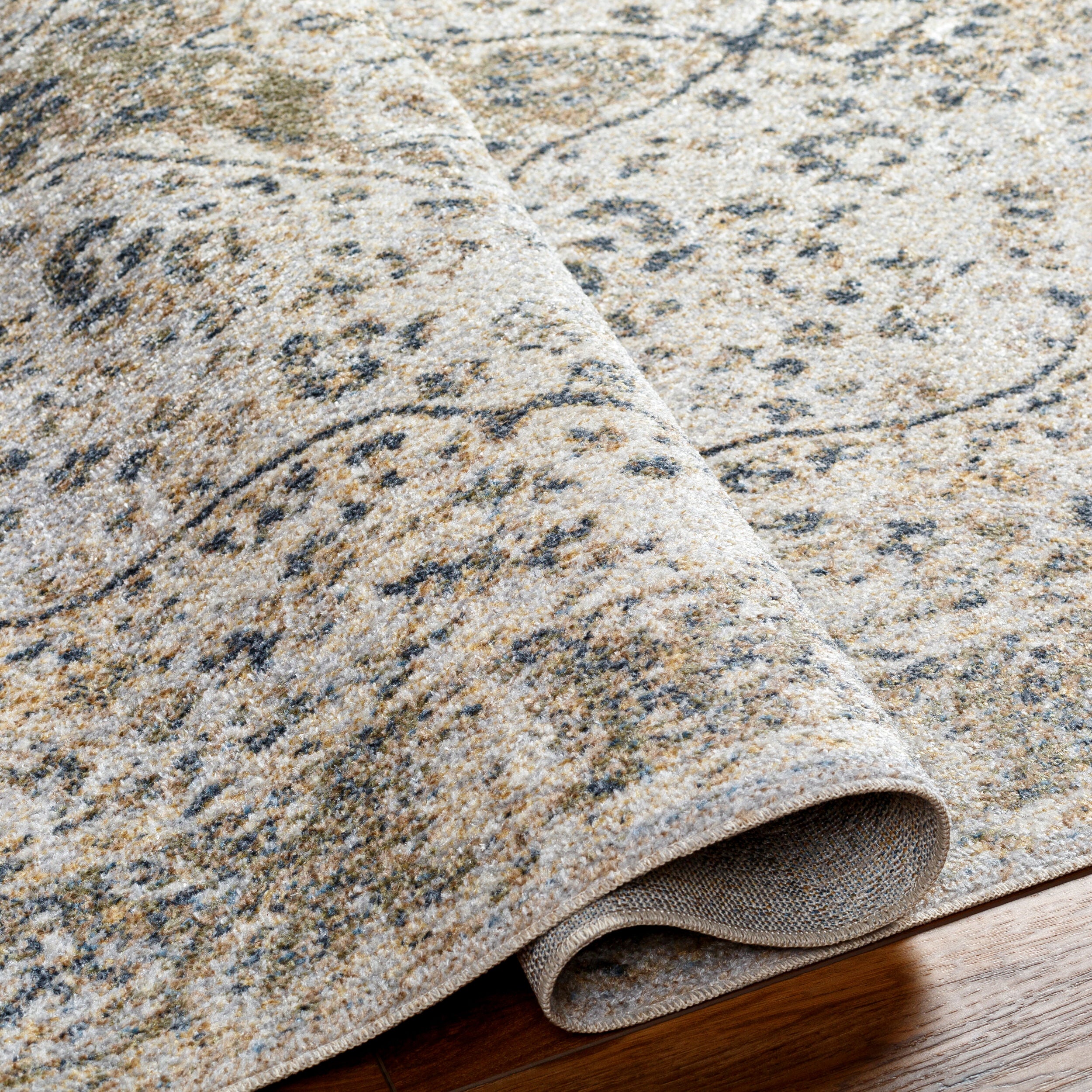 Surya Lillian LLL-2322 Gray Machine Washable Area Rug by LIVABLISS