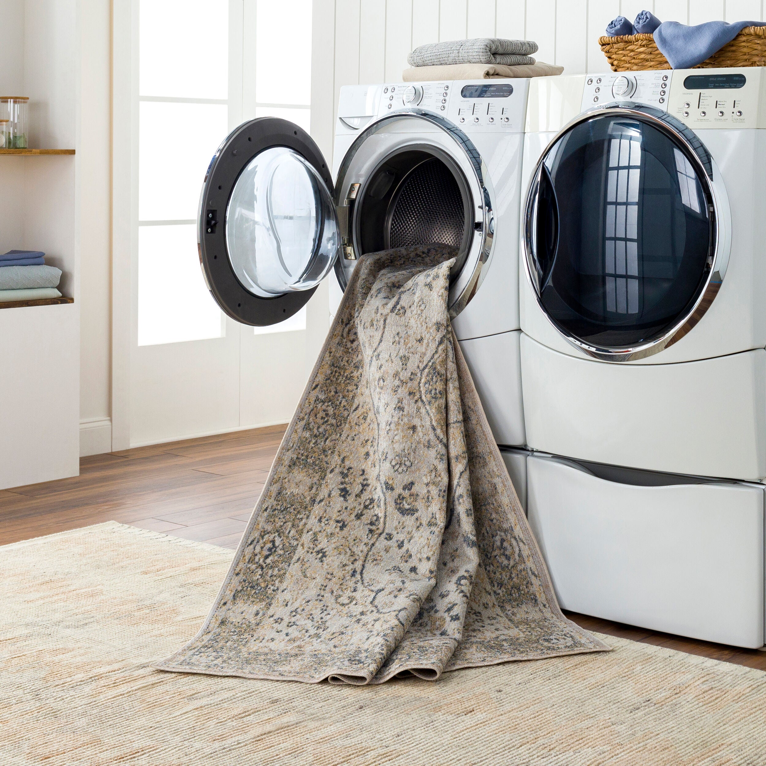Surya Lillian LLL-2322 Gray Machine Washable Area Rug by LIVABLISS