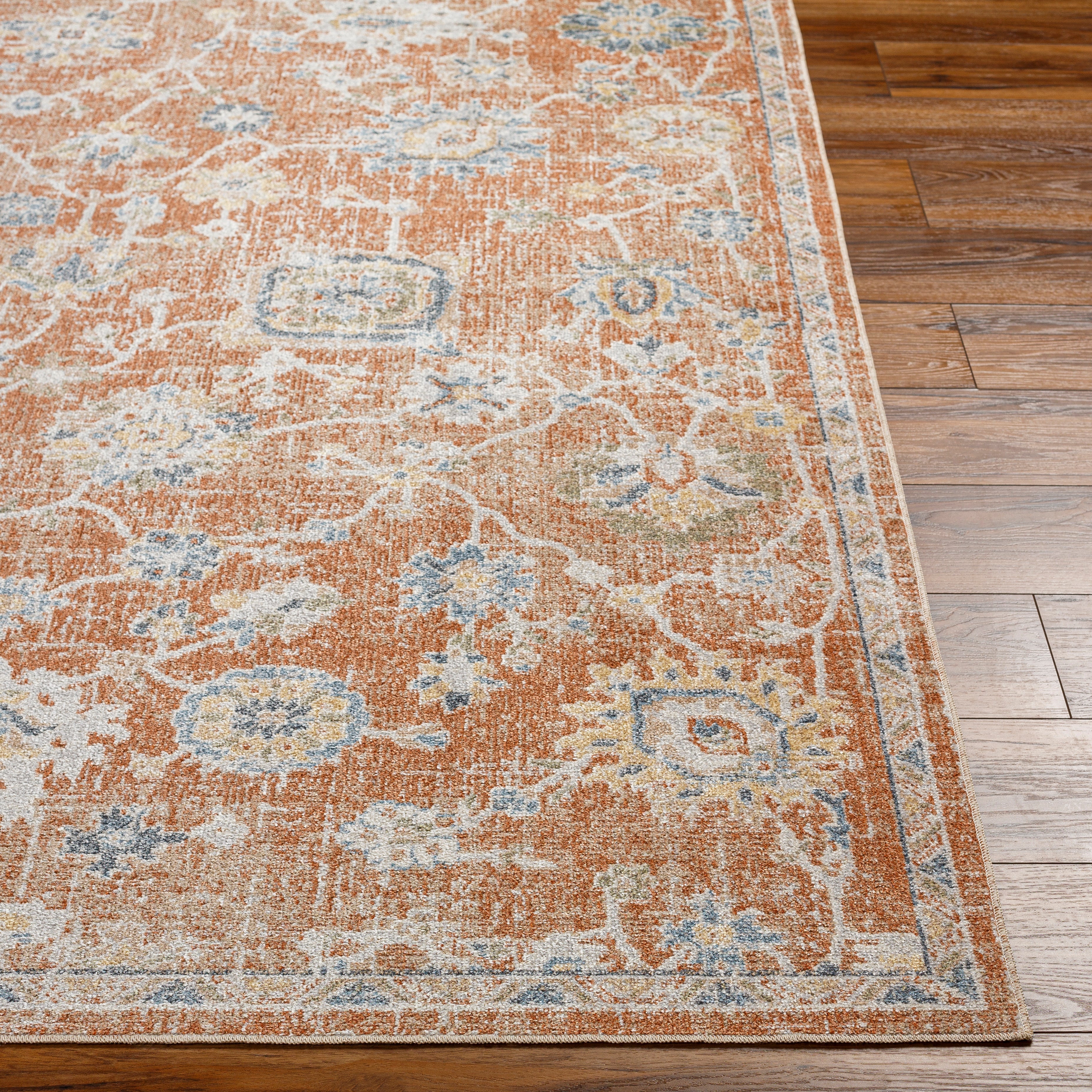 Surya Lillian LLL-2326 Black Machine Washable Area Rug by LIVABLISS