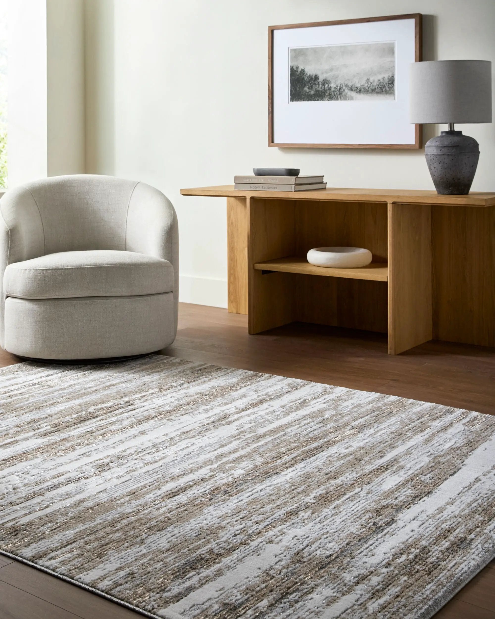 Lustro LSR-2332 Light-Gray Area Rug by LIVABLISS