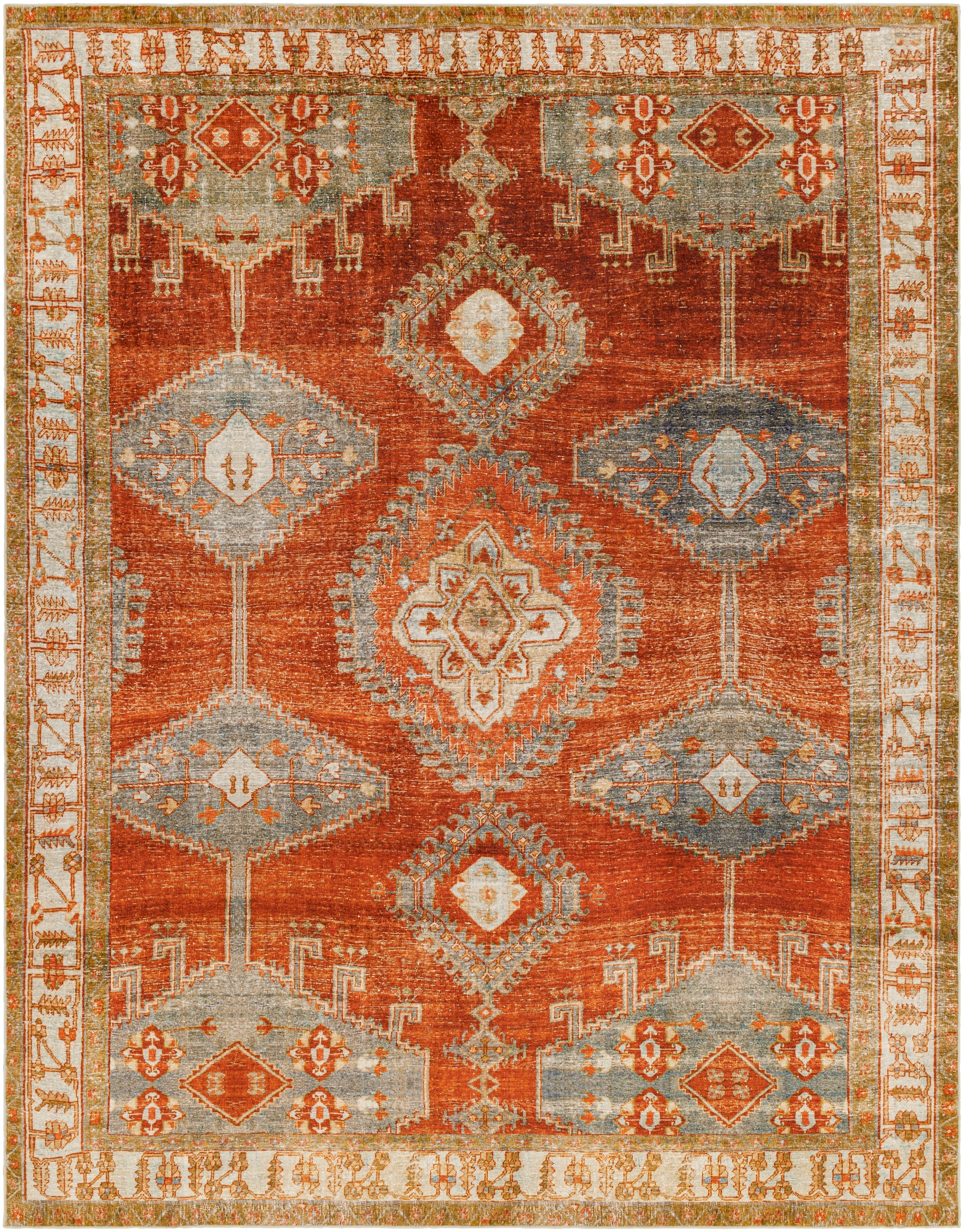 Surya Lavable LVB-2301 Red Machine Washable Area Rug by LIVABLISS