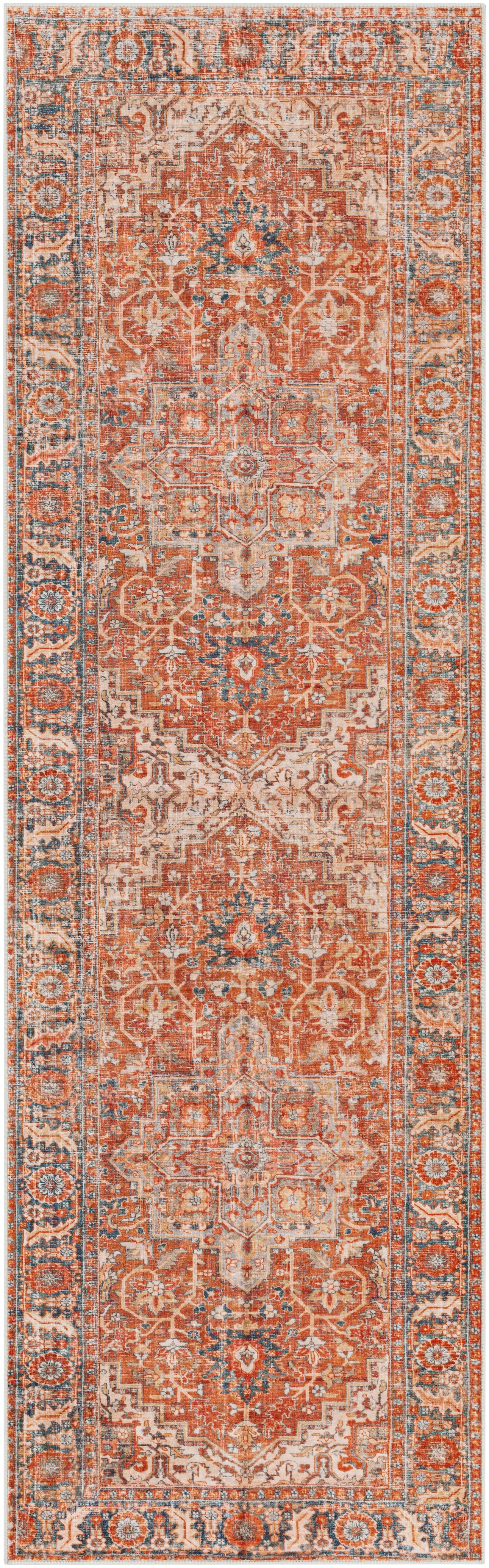 Surya Lavable LVB-2303 Red Machine Washable Area Rug by LIVABLISS