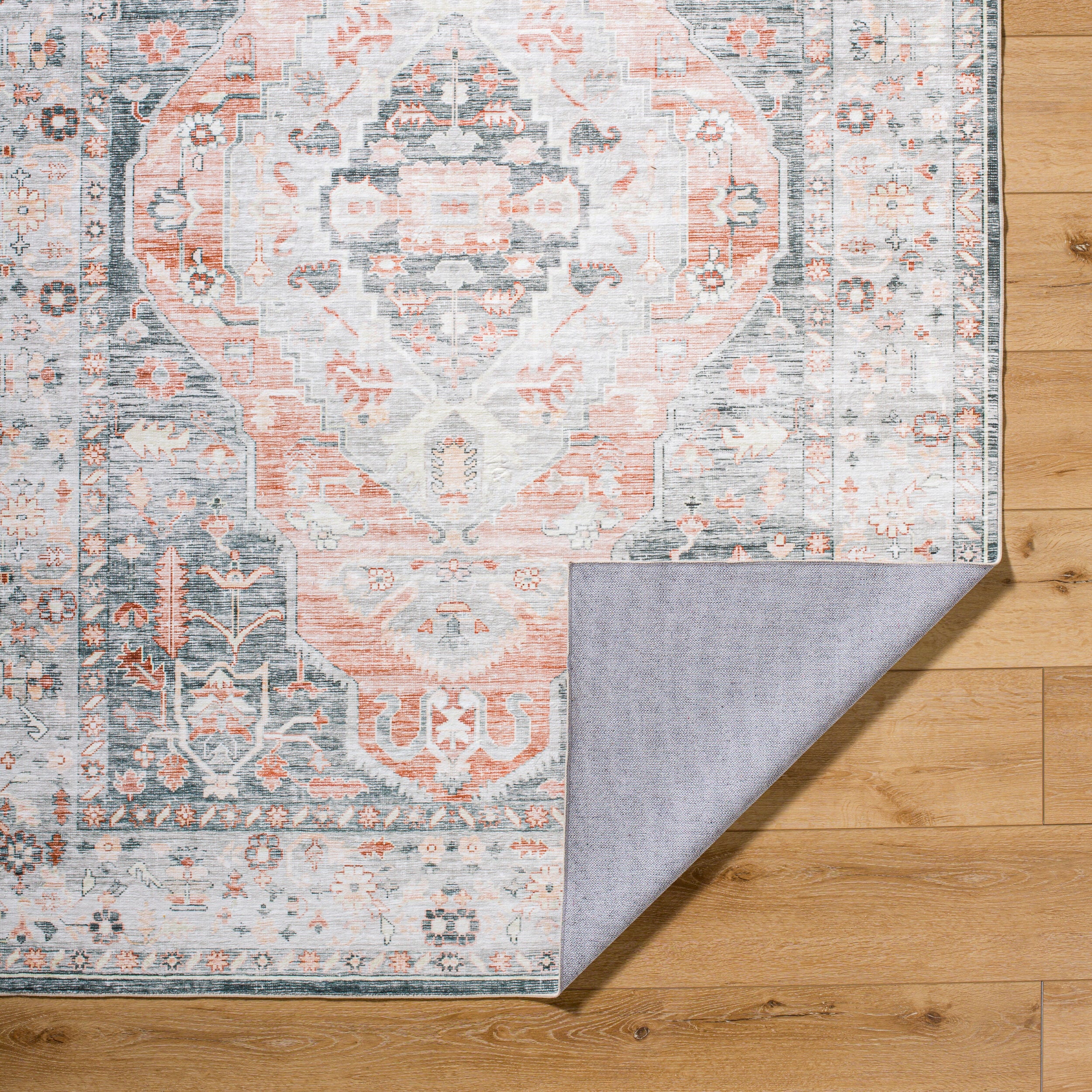 Surya Lavable LVB-2309 Dusty Rose Machine Washable Area Rug by LIVABLISS