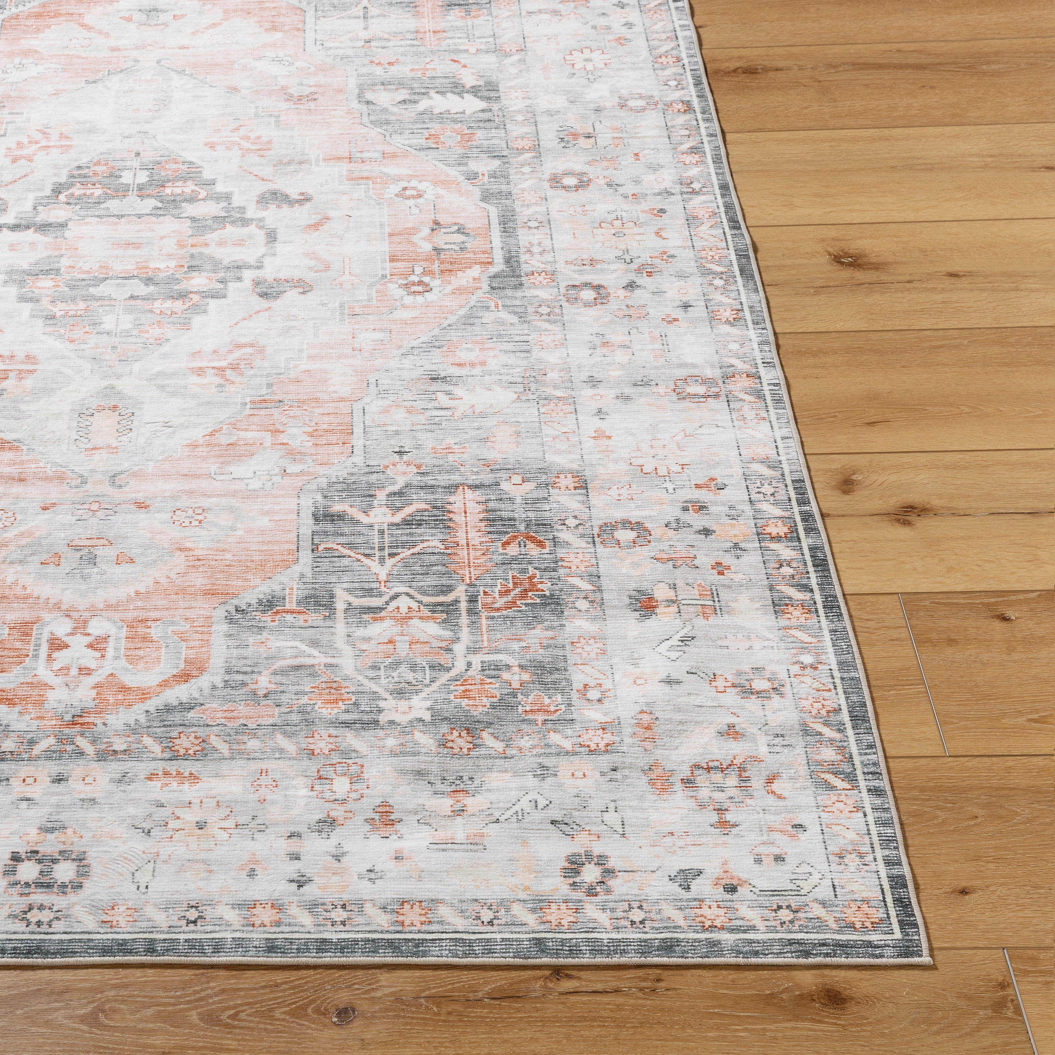 Surya Lavable LVB-2309 Dusty Rose Machine Washable Area Rug by LIVABLISS
