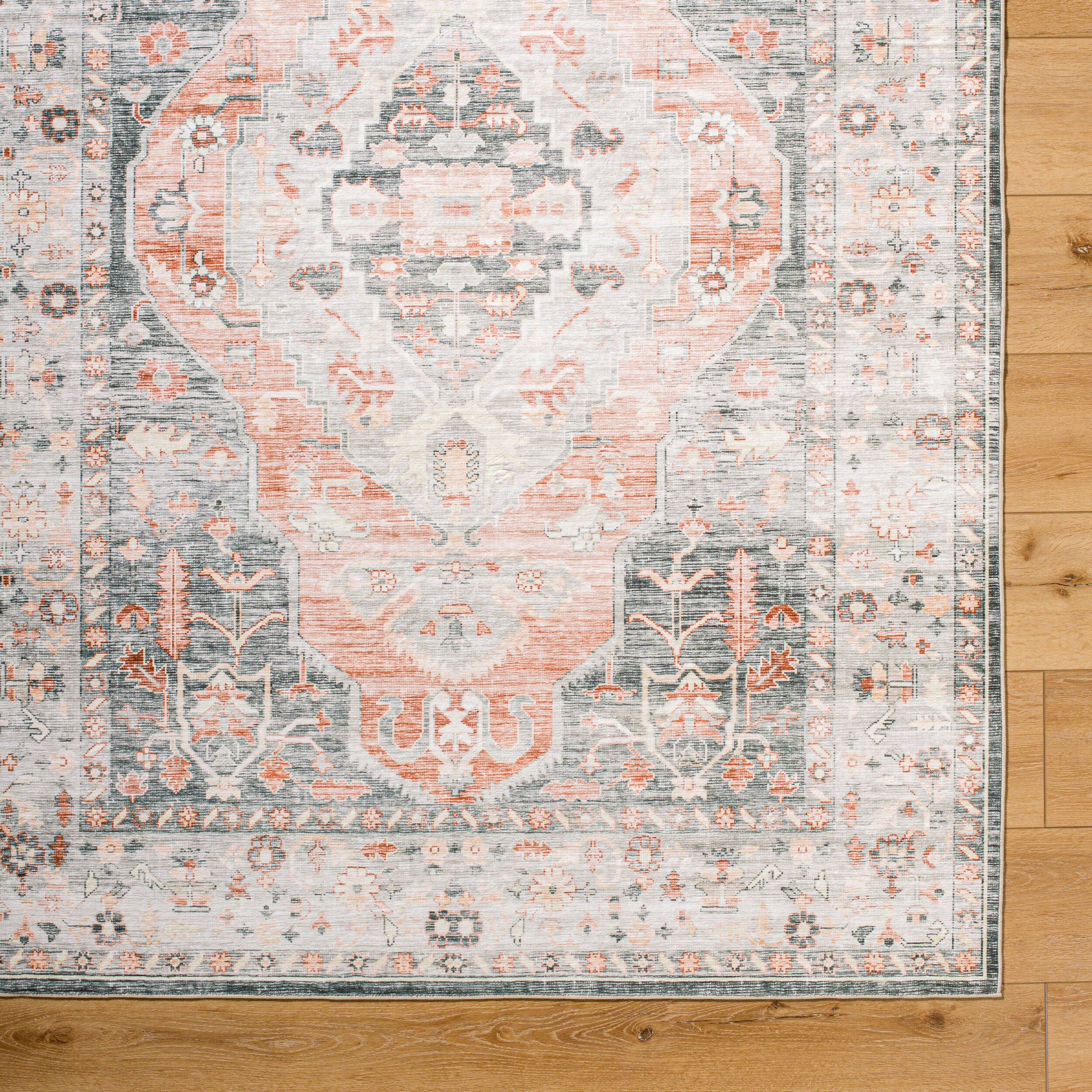 Surya Lavable LVB-2309 Dusty Rose Machine Washable Area Rug by LIVABLISS